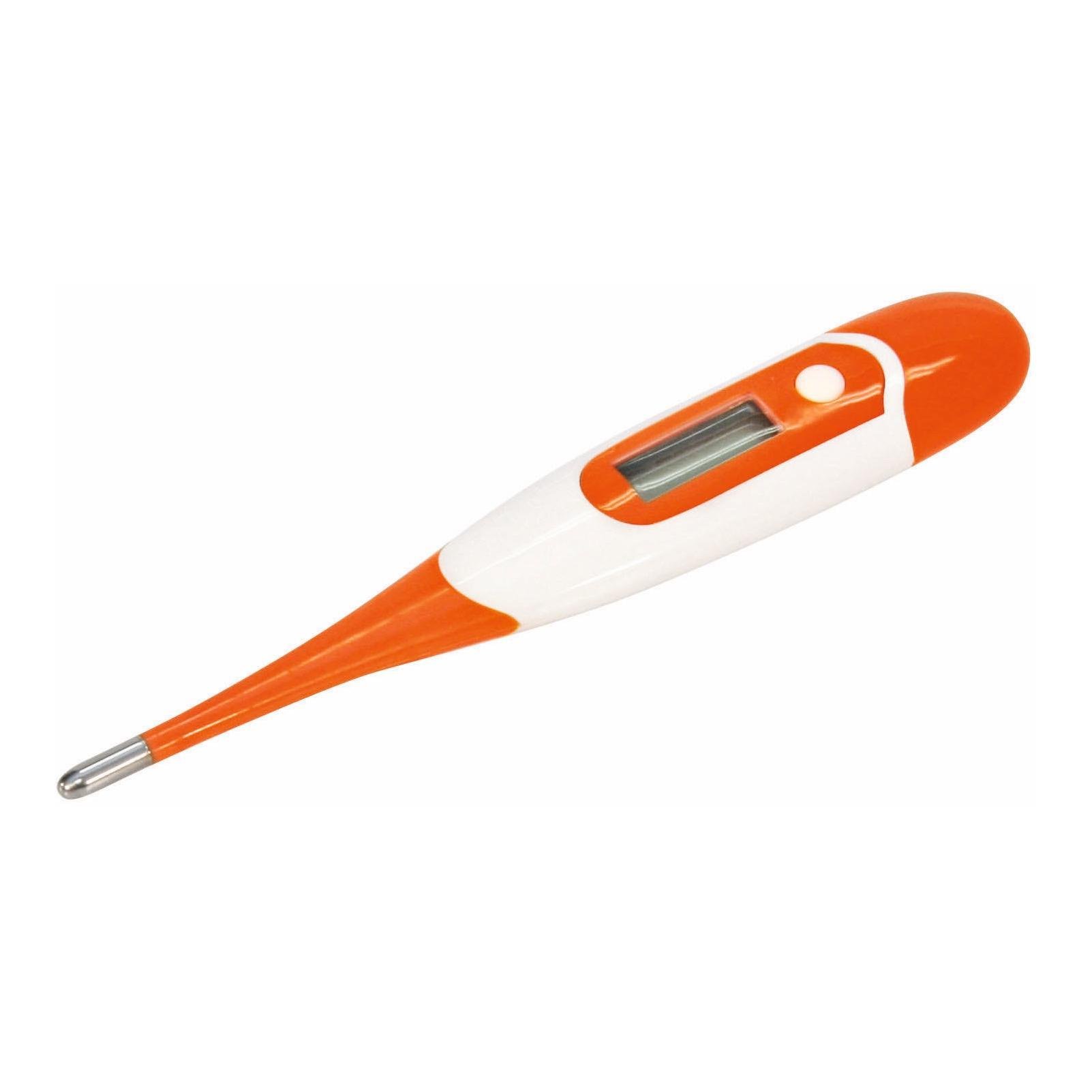 Kerbl Elektronisches Fieberthermometer mit flexibler Sonde - Orange -