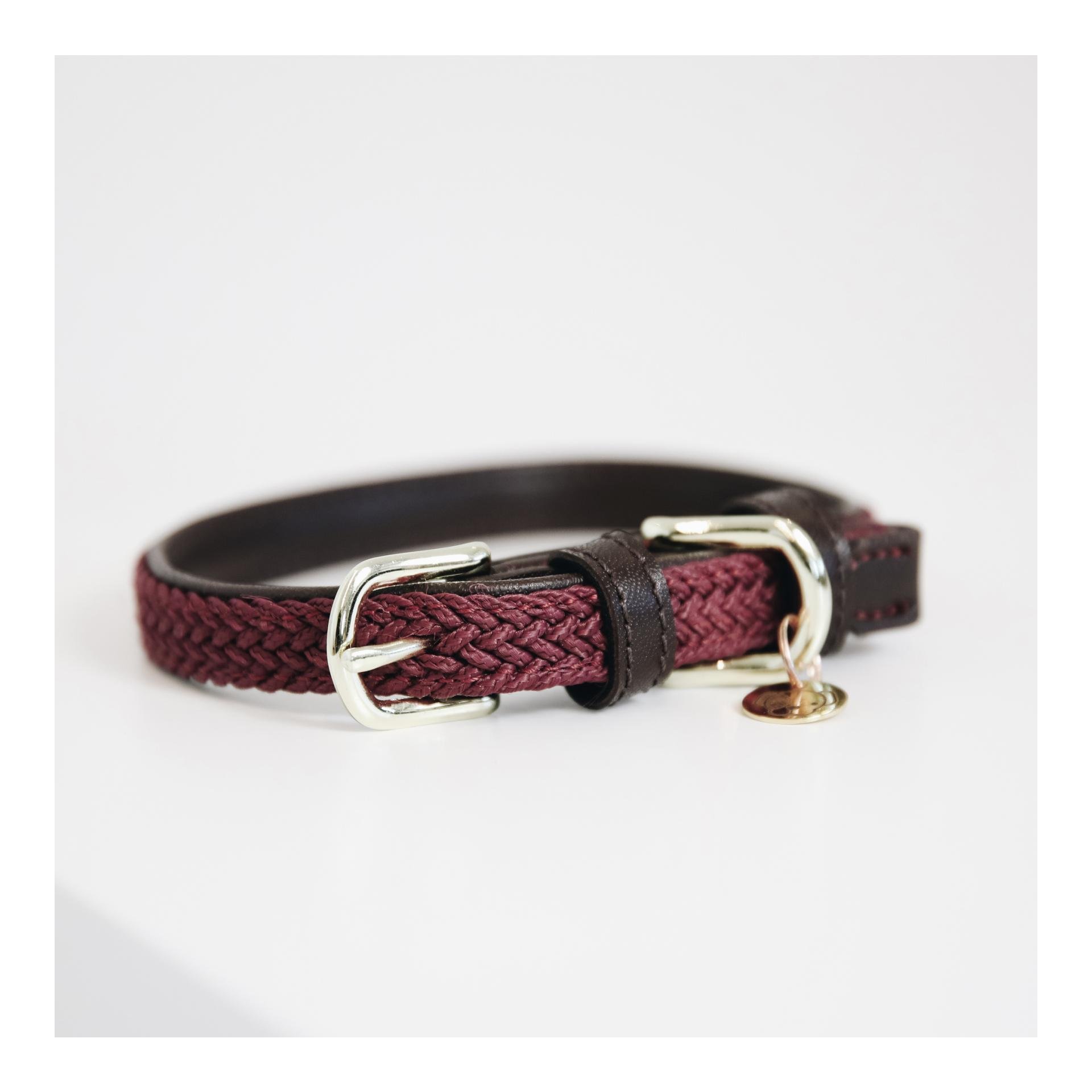 Hundehalsband Nylon geflochten - bordeaux Hundehalsband Nylon geflochten - bordeaux