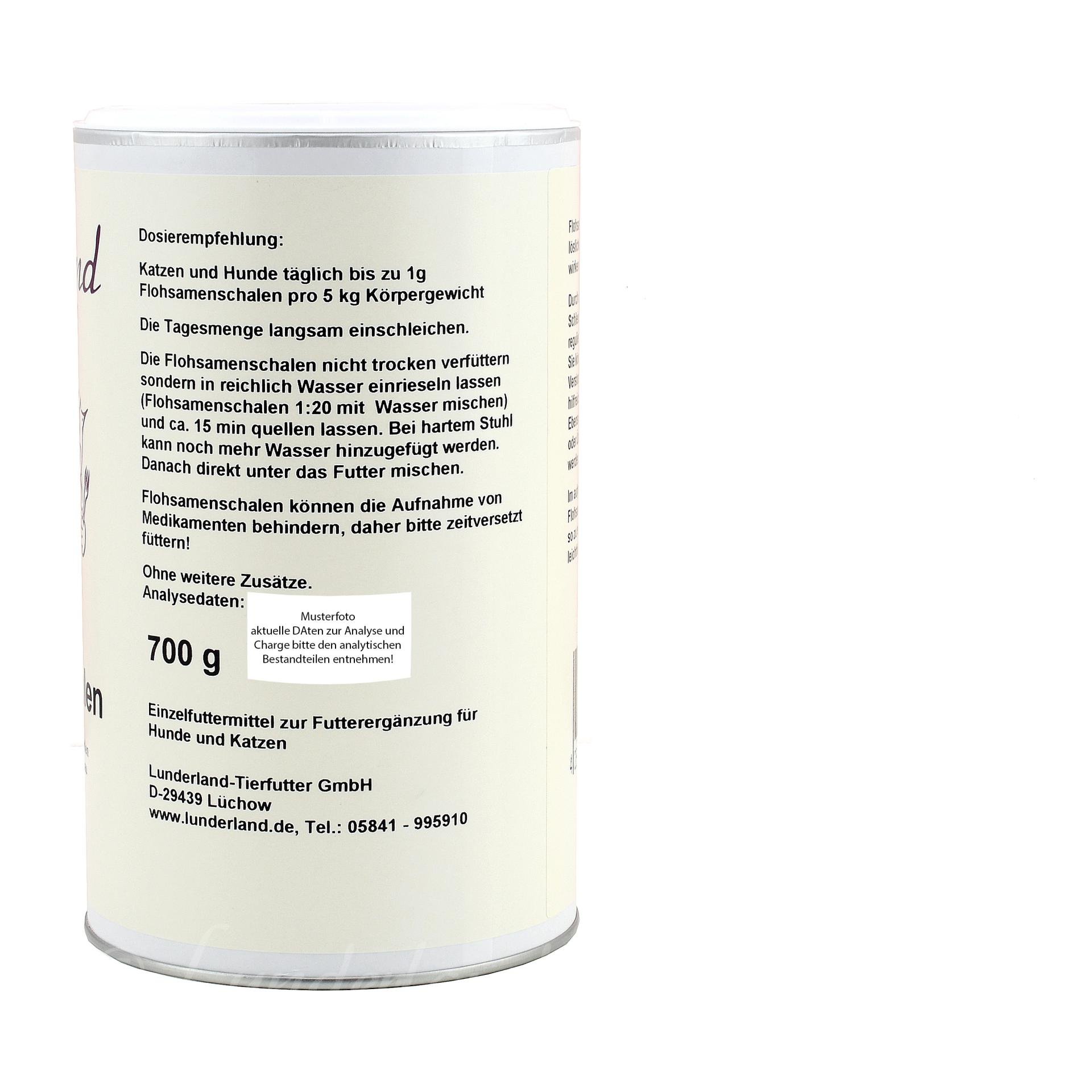 Lunderland Bio-Flohsamenschalen - Einzelfuttermittel für Hunde und Katzen