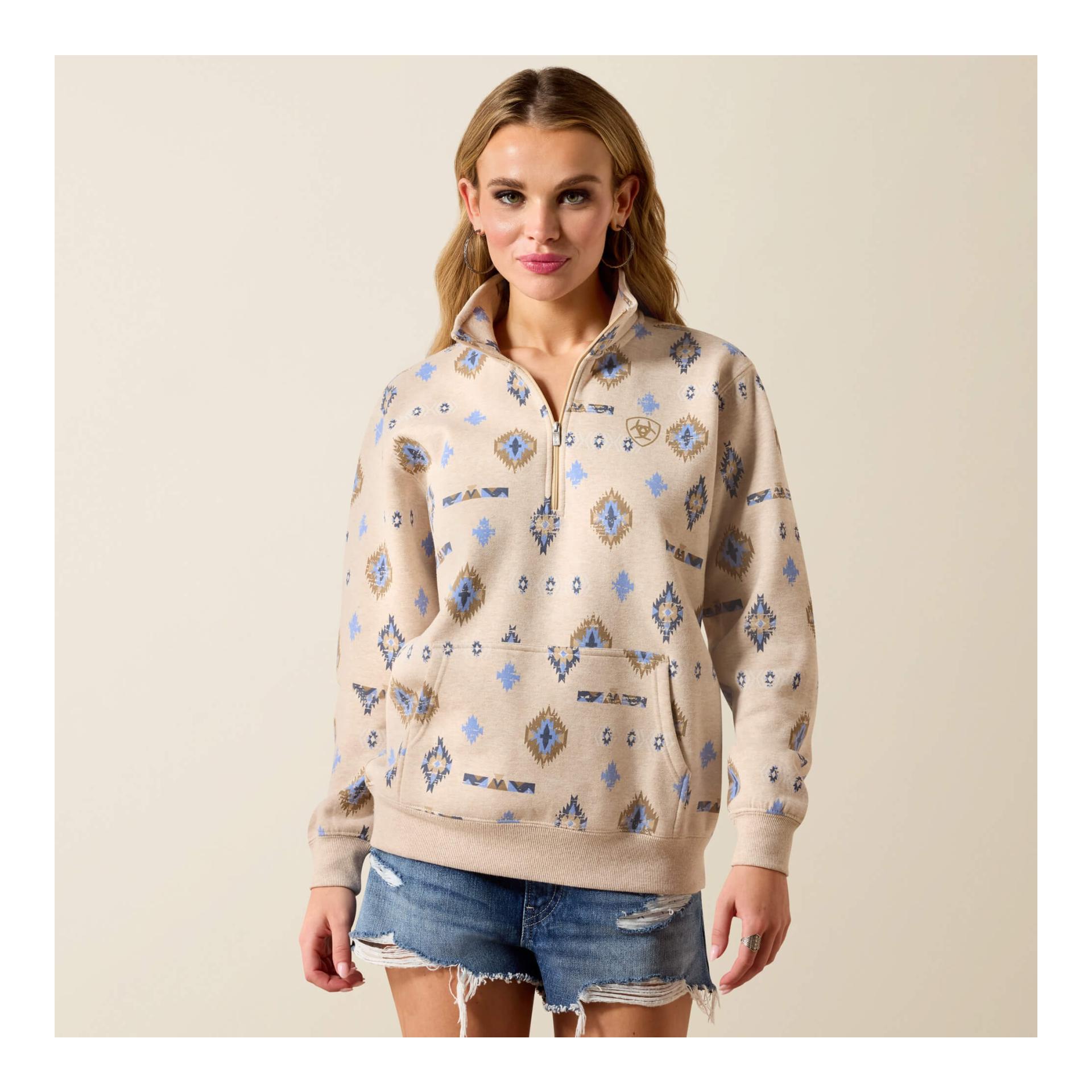 Sweatshirt 1/2 Zip Sapphire Damen