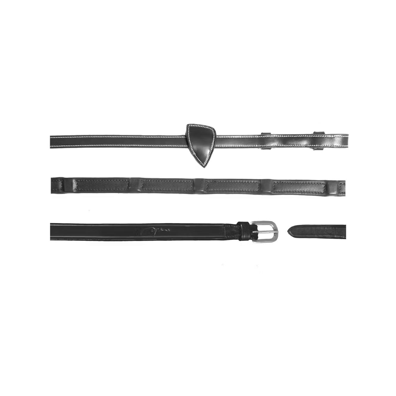 Zügel 1/2 aus Softleder mit 8 integrierten Stopps Zügel 1/2 aus Softleder mit 8 integrierten Stopps