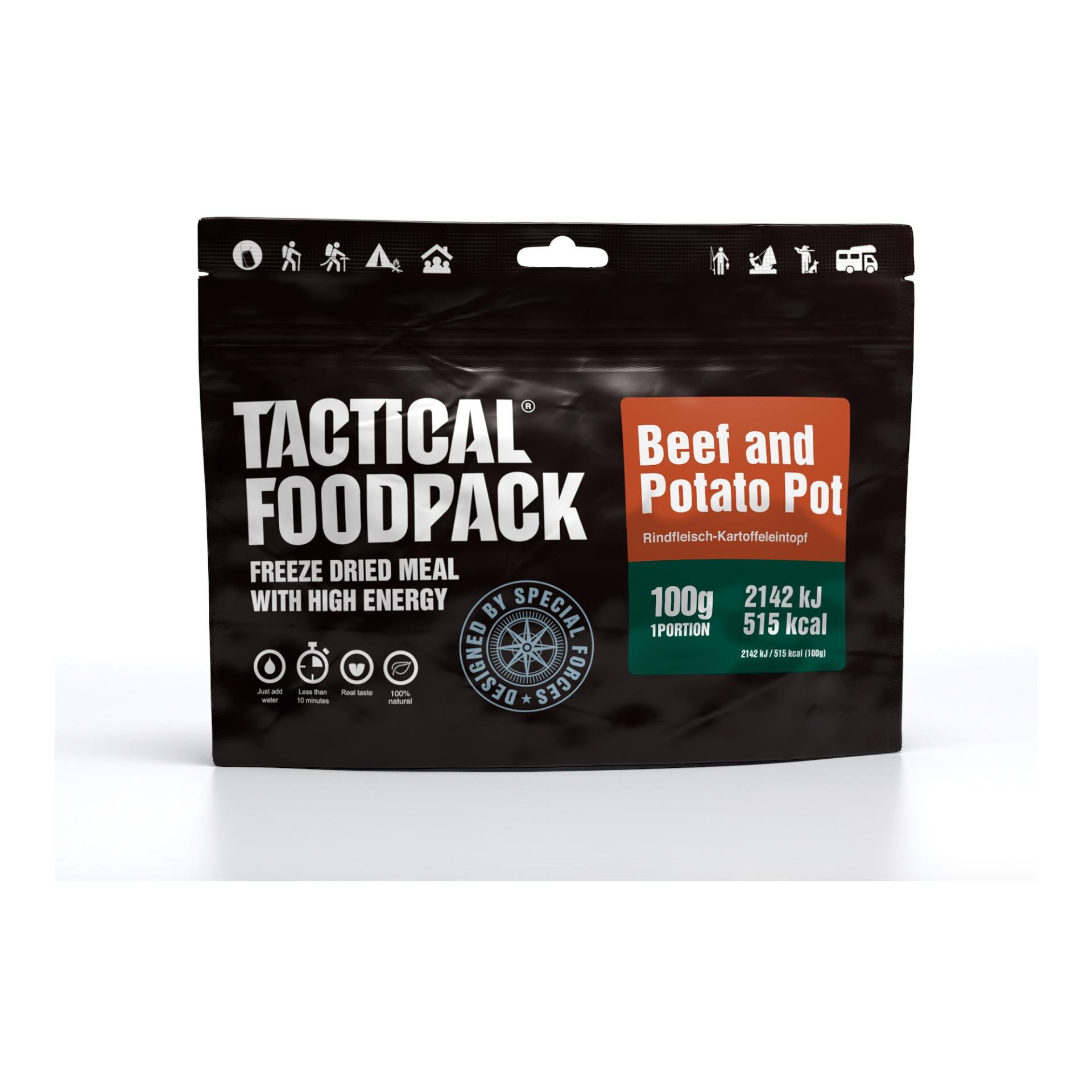 Tactical Foodpack Beef and Potato Pot - Schwarz -