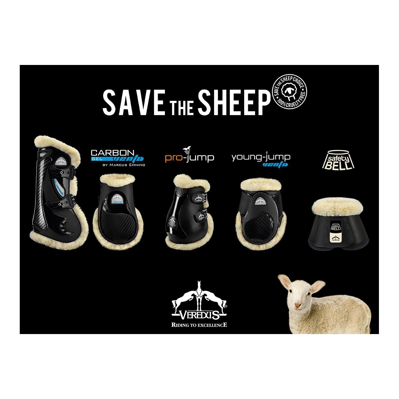 Springglocken KUNSTFELL "Safety Bell" Save The Sheep - schwarz Springglocken KUNSTFELL "Safety Bell" Save The Sheep - schwarz