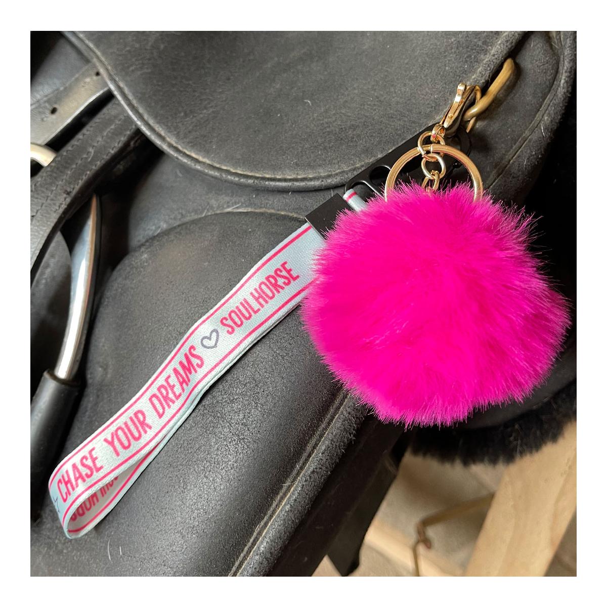 Soulhorse Pom Pom Schlüsselanhänger "Chase your dreams" - Light Mint/Pink -