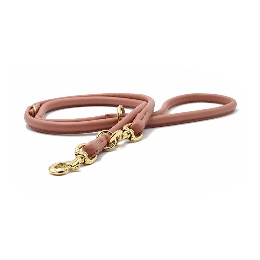 Lederleine Rundgenäht 2m Gold