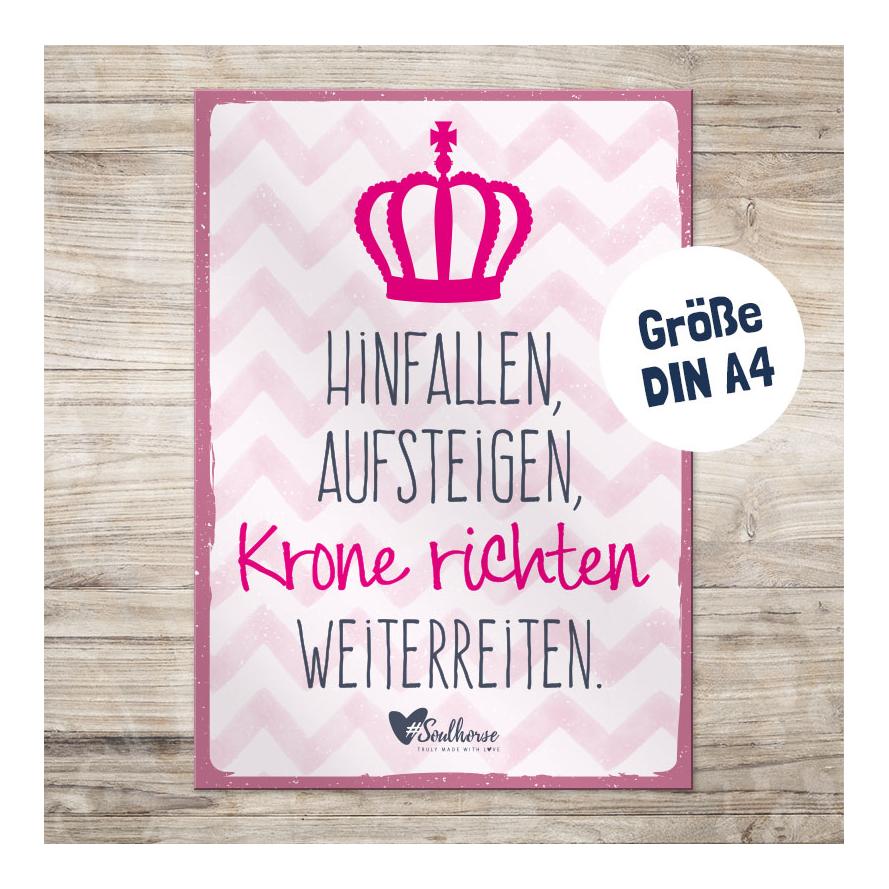 Soulhorse Boxenschild “Hinfallen” - Rosa -  Grösse: Hartschaum, Farbe: Rosa