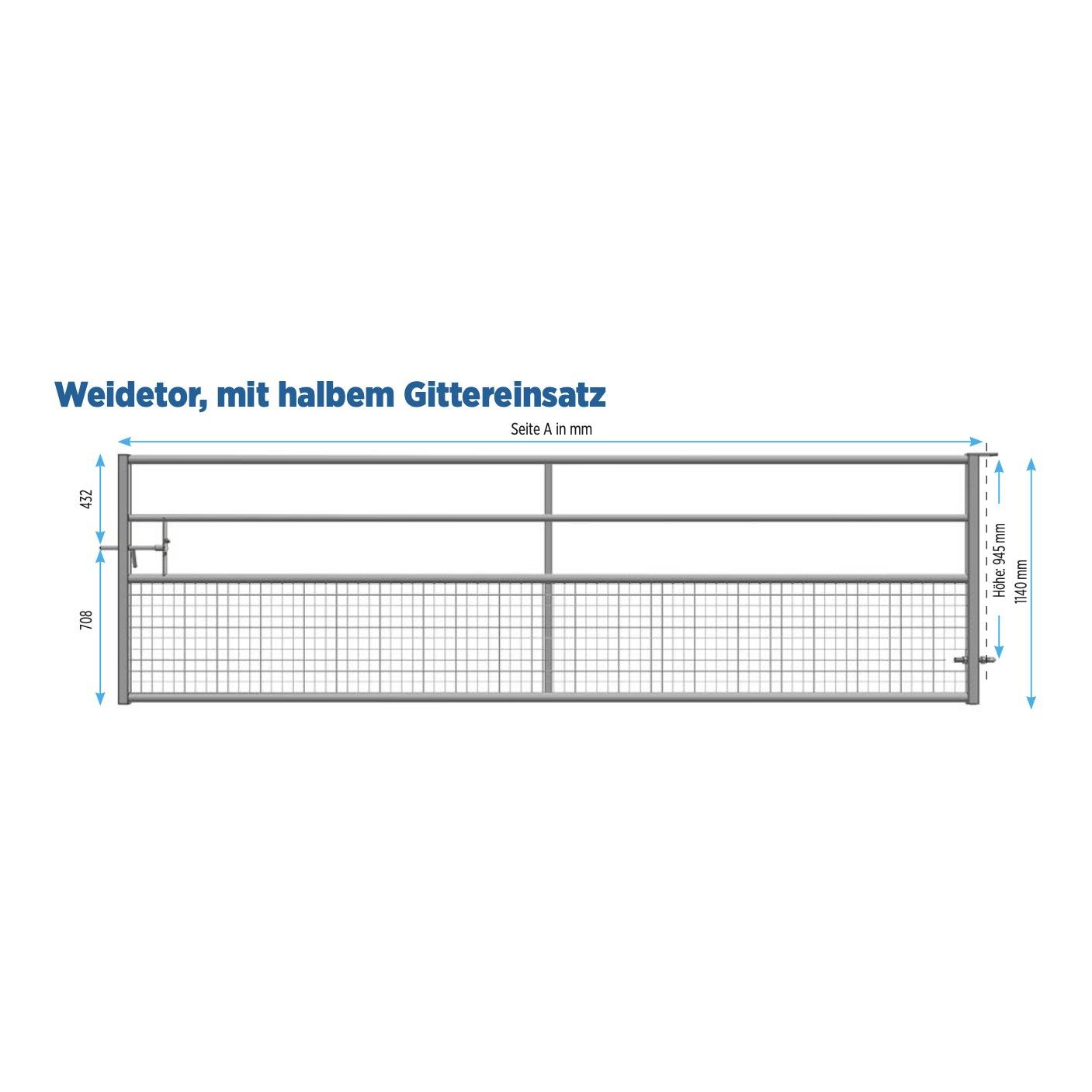 Weidezauntor - mit Gitter - Höhe 1.14 m Weidezauntor - mit Gitter - Höhe 1.14 m