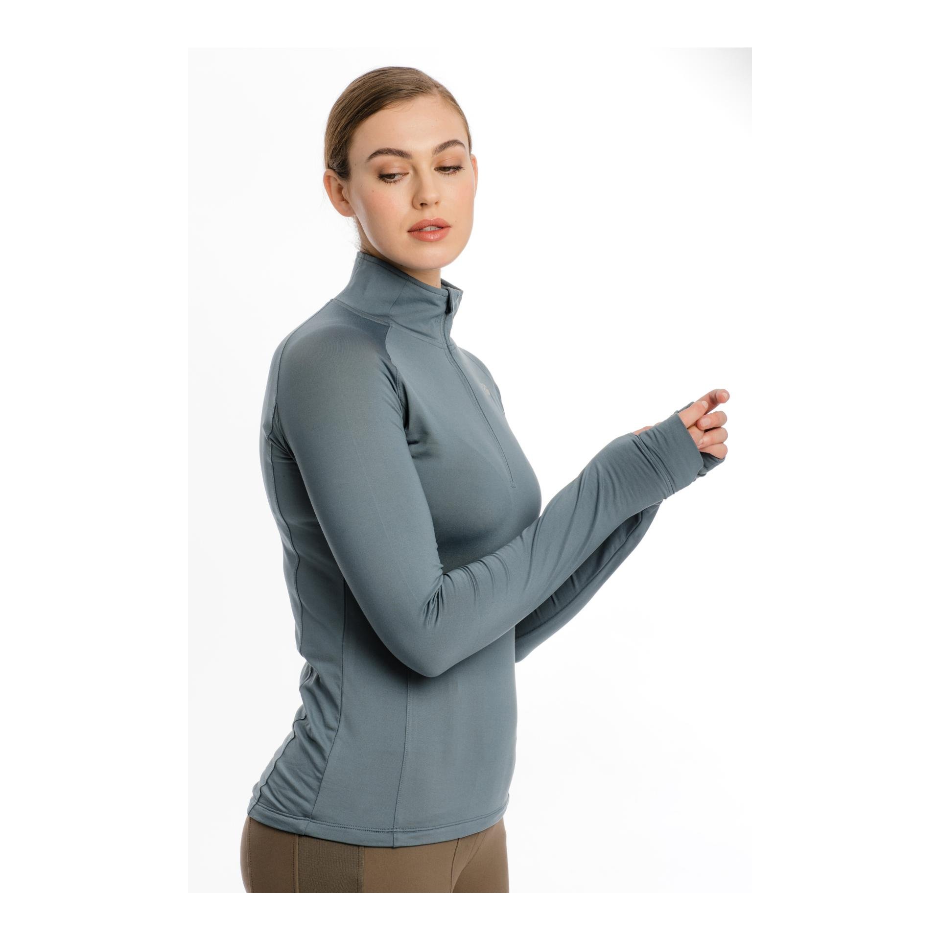 Langarmshirt Thea Tech Quarter Zip Fleece Damen - grau Langarmshirt Thea Tech Quarter Zip Fleece Damen - grau