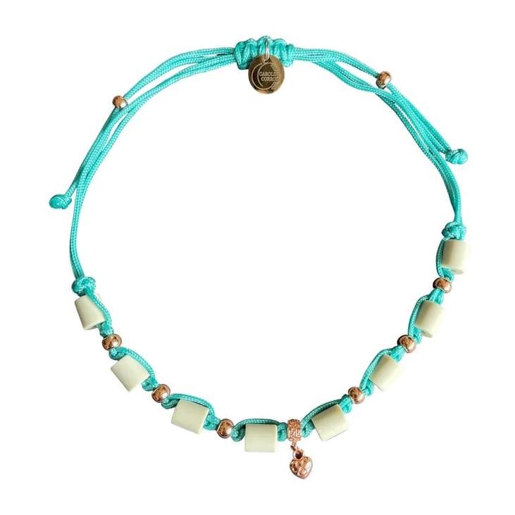 EM-Zeckenhalsband aus Tau mit EM Perlen EM-Zeckenhalsband aus Tau mit EM Perlen