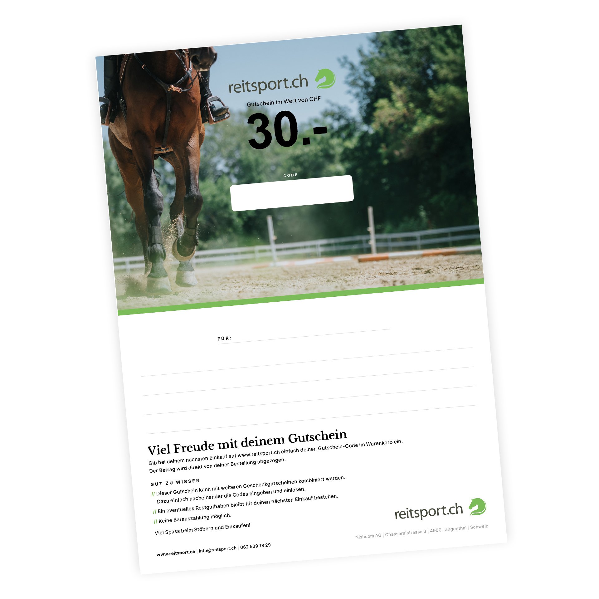 Bon d'achat PDF reitsport.ch