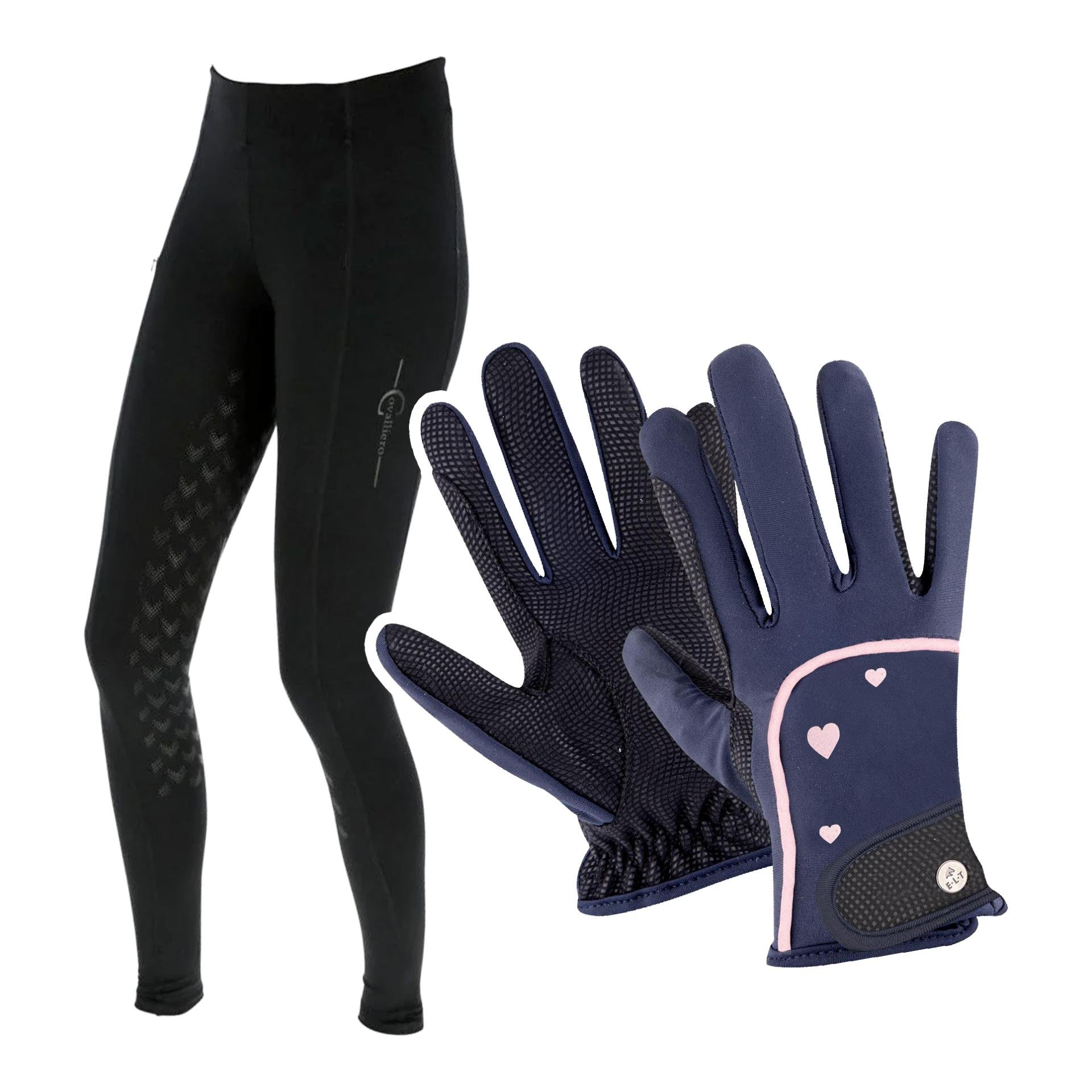 Reitleggins Equona Kinder & Reithandschuhe Metropolitan Heart Kids