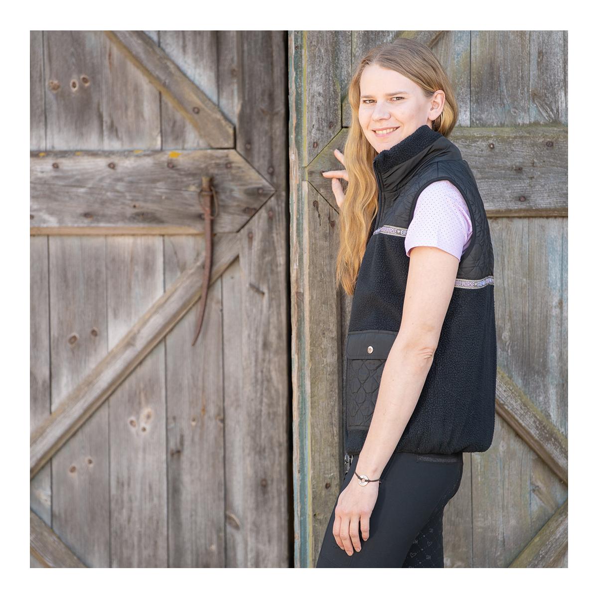 Teddyfleece Weste Black Unicorn