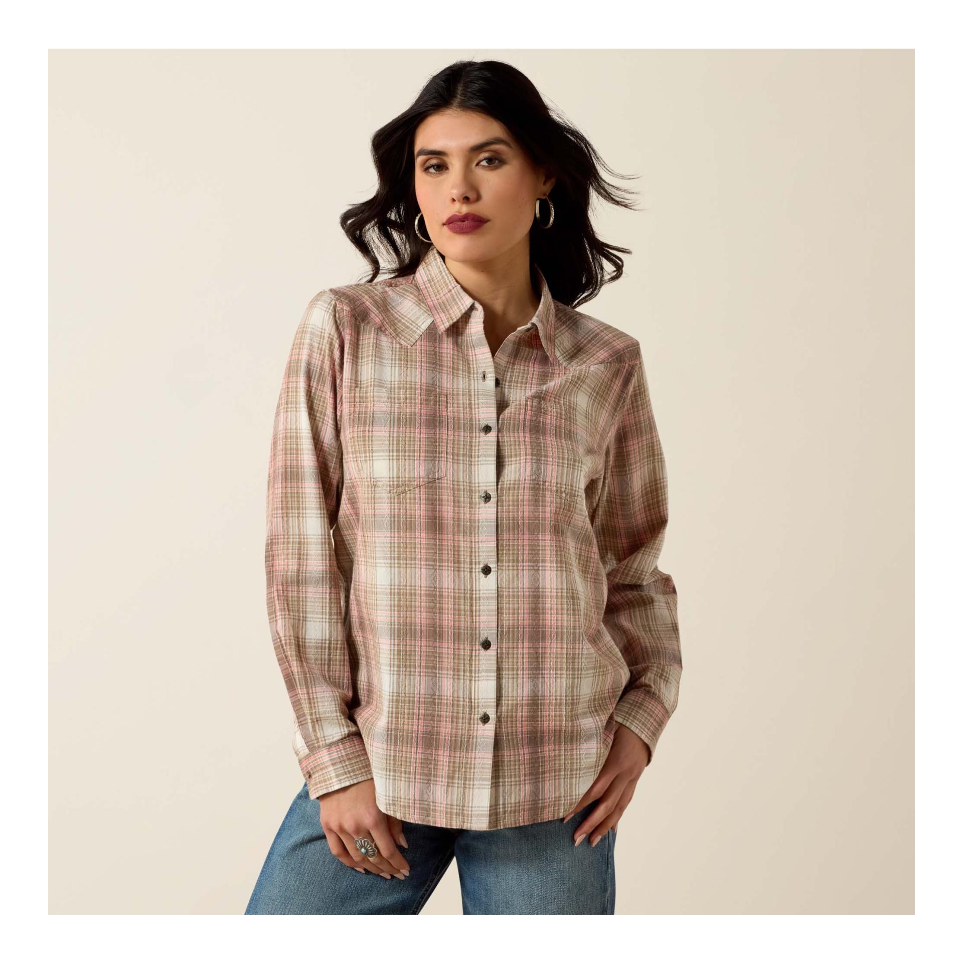 White Pepper Coral Plaid