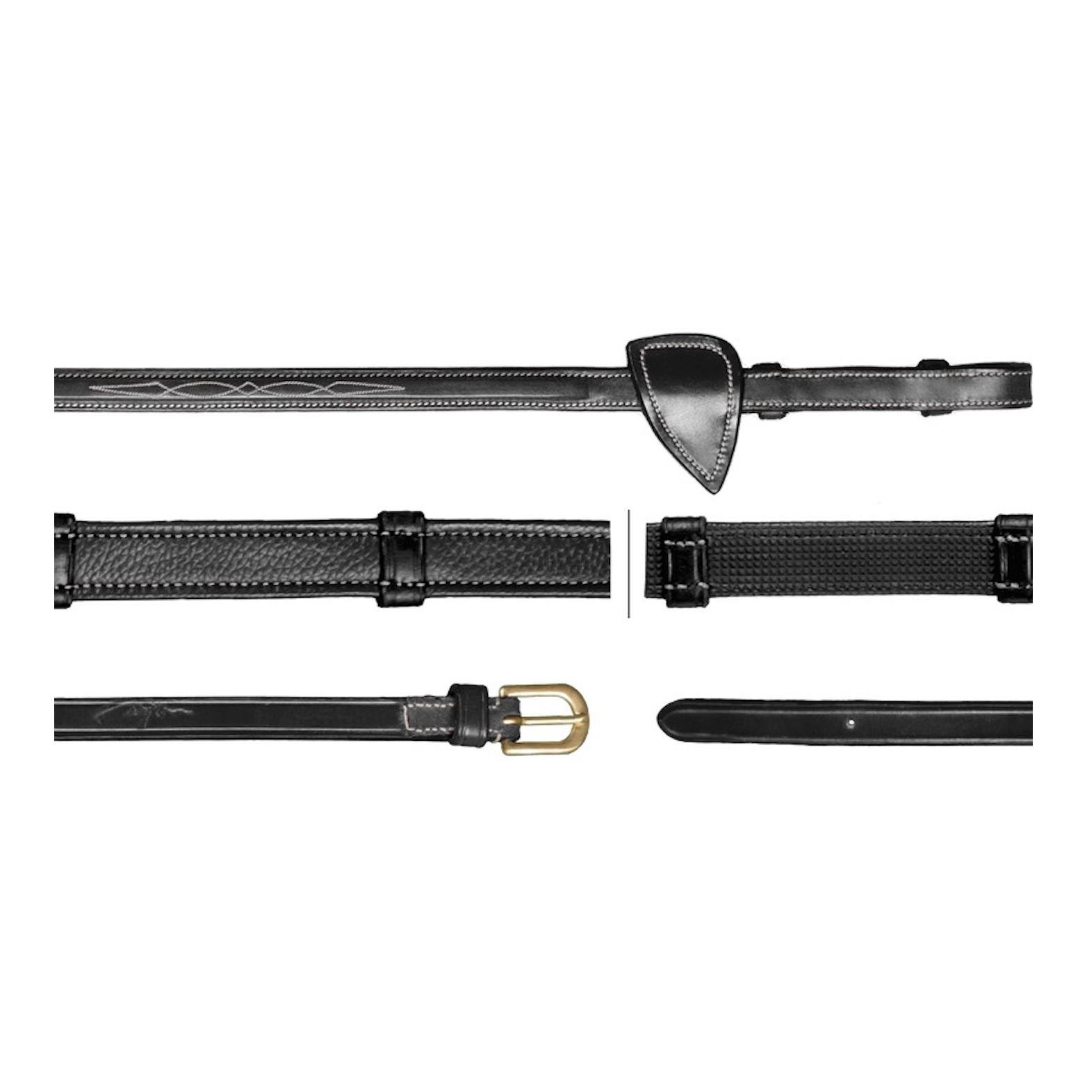 Jagdzügel mit Stegen 16mm - schwarz Jagdzügel mit Stegen 16mm - schwarz