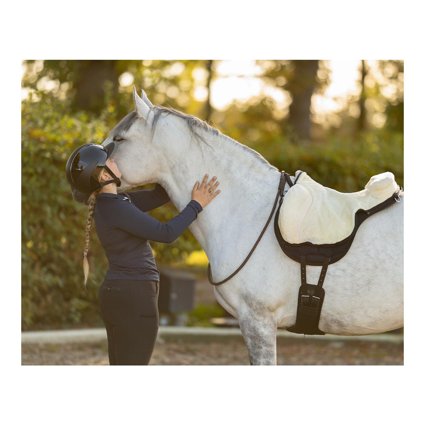 QHP Bareback Pad Super Soft - Reitpad mit Kunstfell & Anti-Rutsch