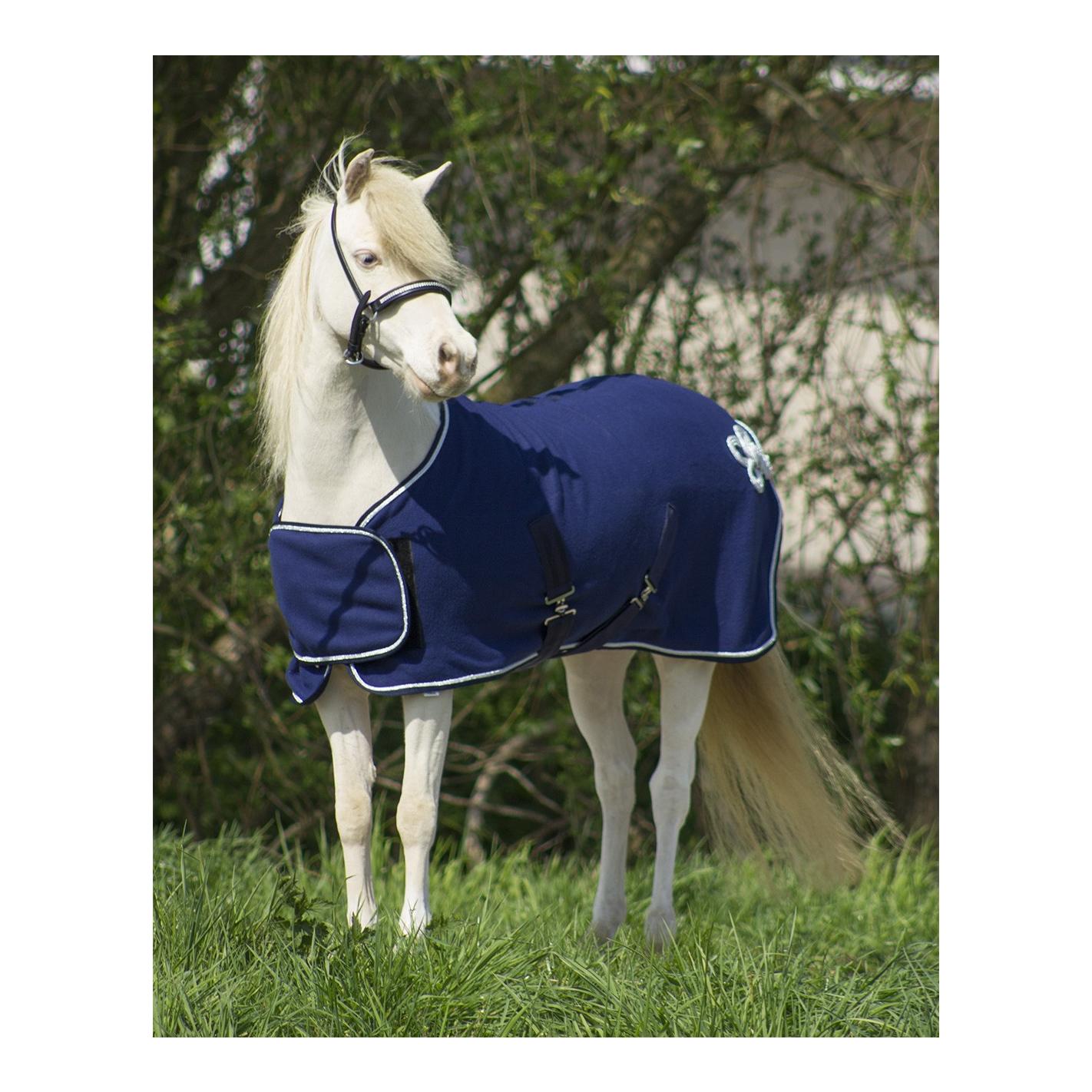 Couverture polaire avec ornement pour les races falabella et minihorse - bleu