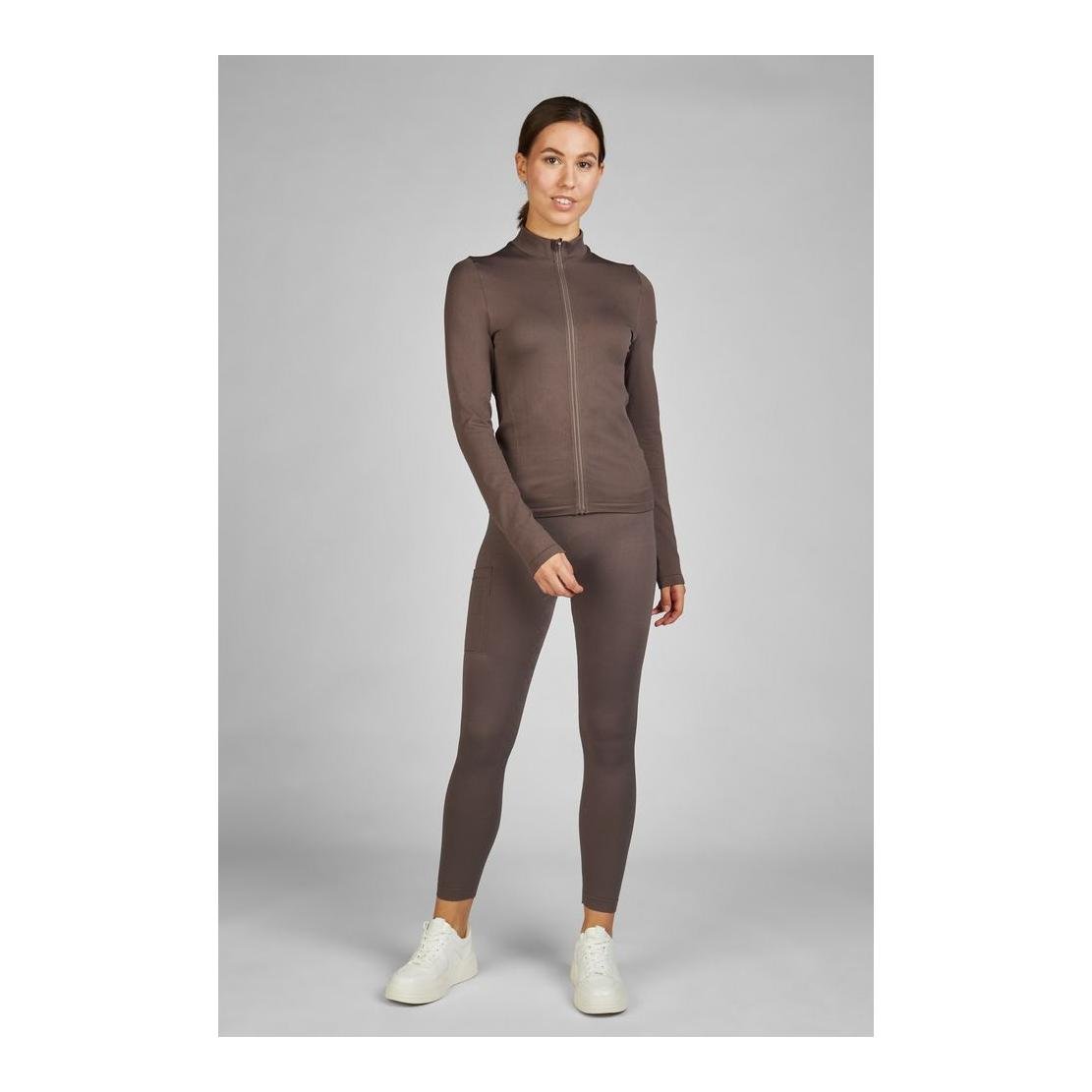 Trainigsshirt Zip Seamless Damen