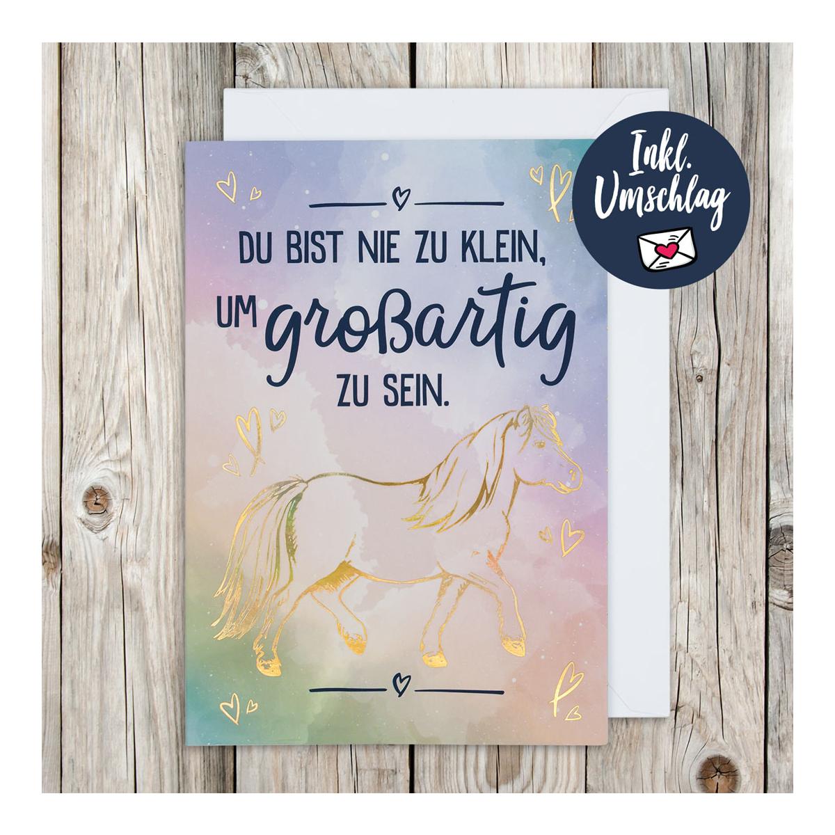 Soulhorse Grusskarte "Grossartig" - Bunt -