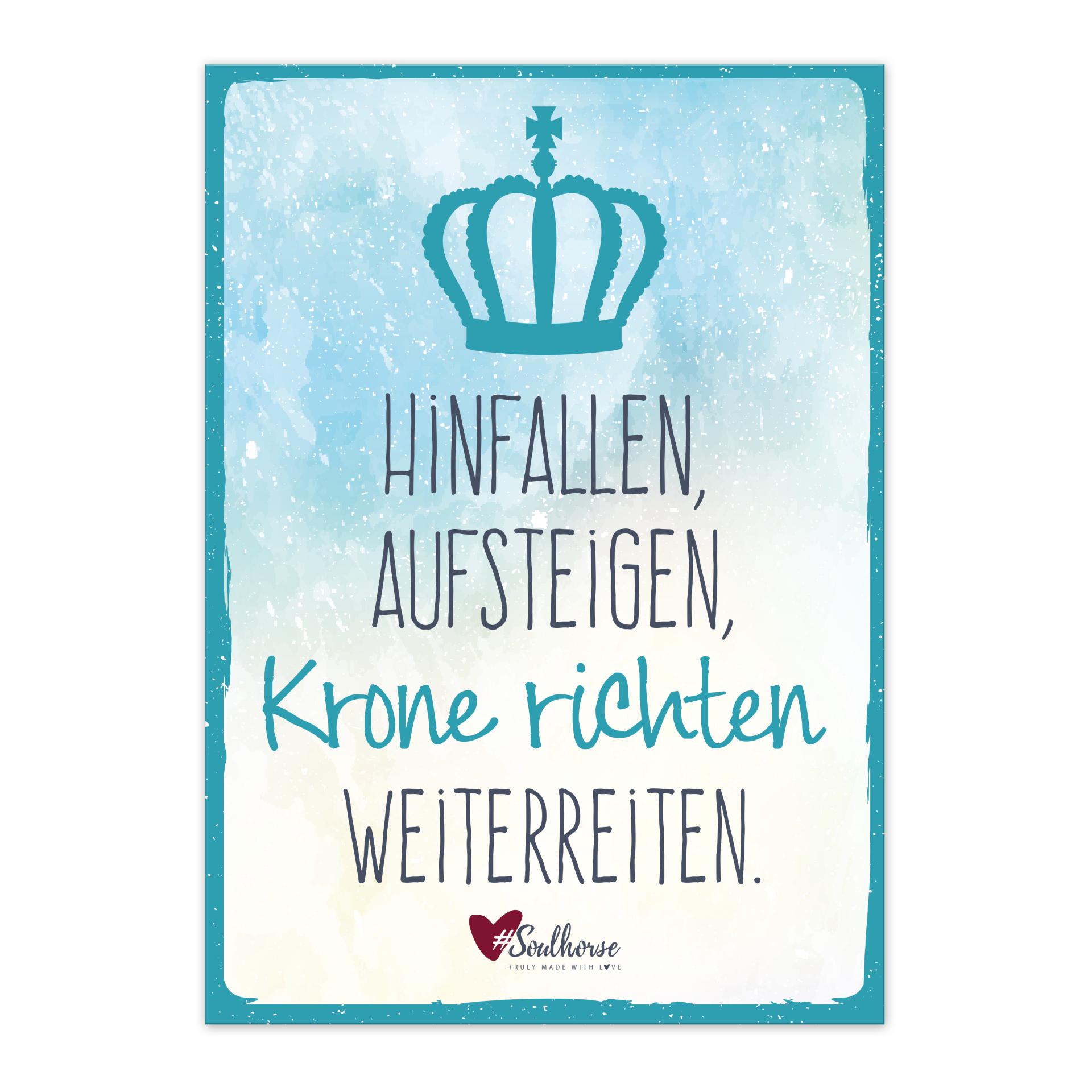 Soulhorse Boxenschild “Hinfallen” - Türkis -  Grösse: Hartschaum, Farbe: Türkis