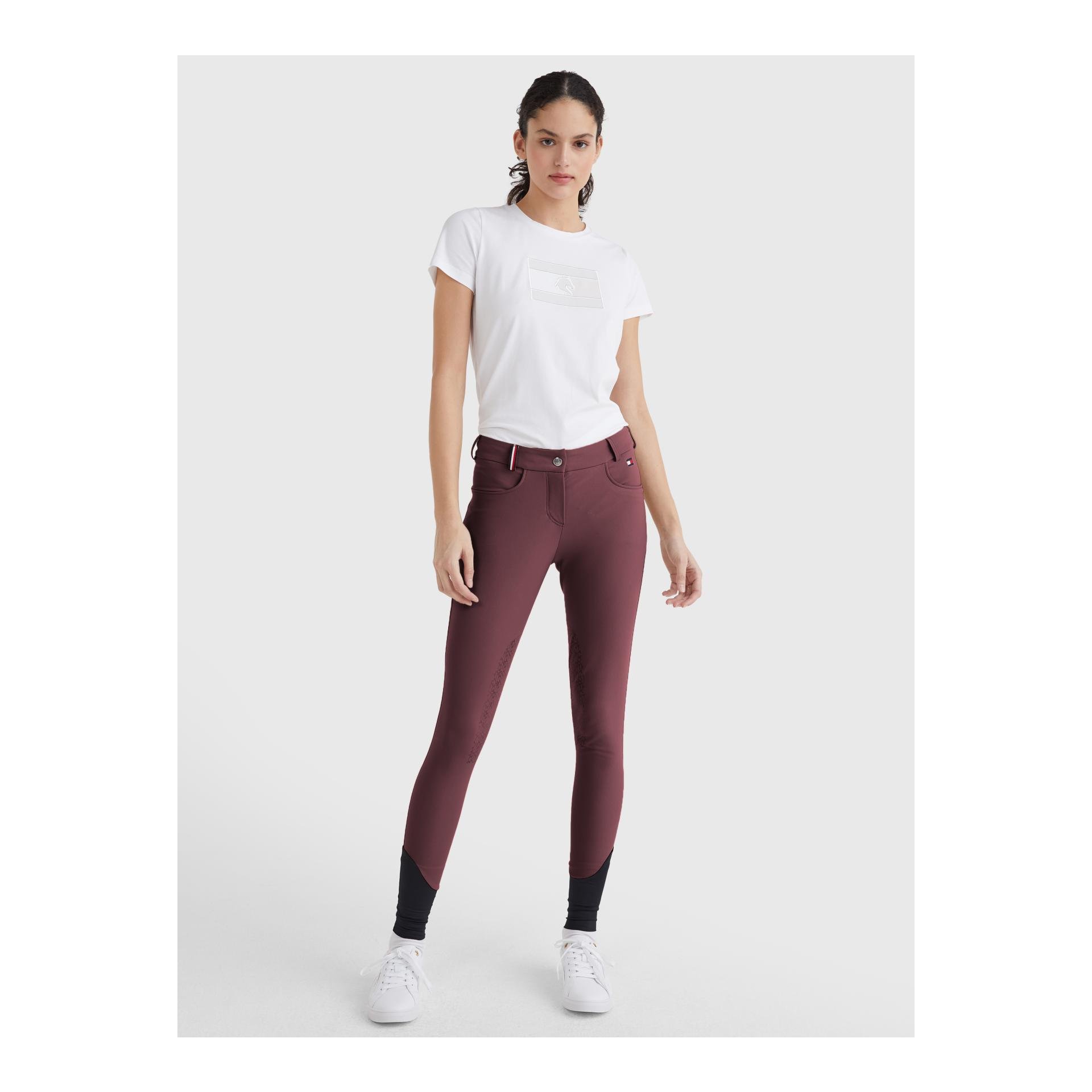Reithose Classic Style Damen Kniebesatz - deep burgundy