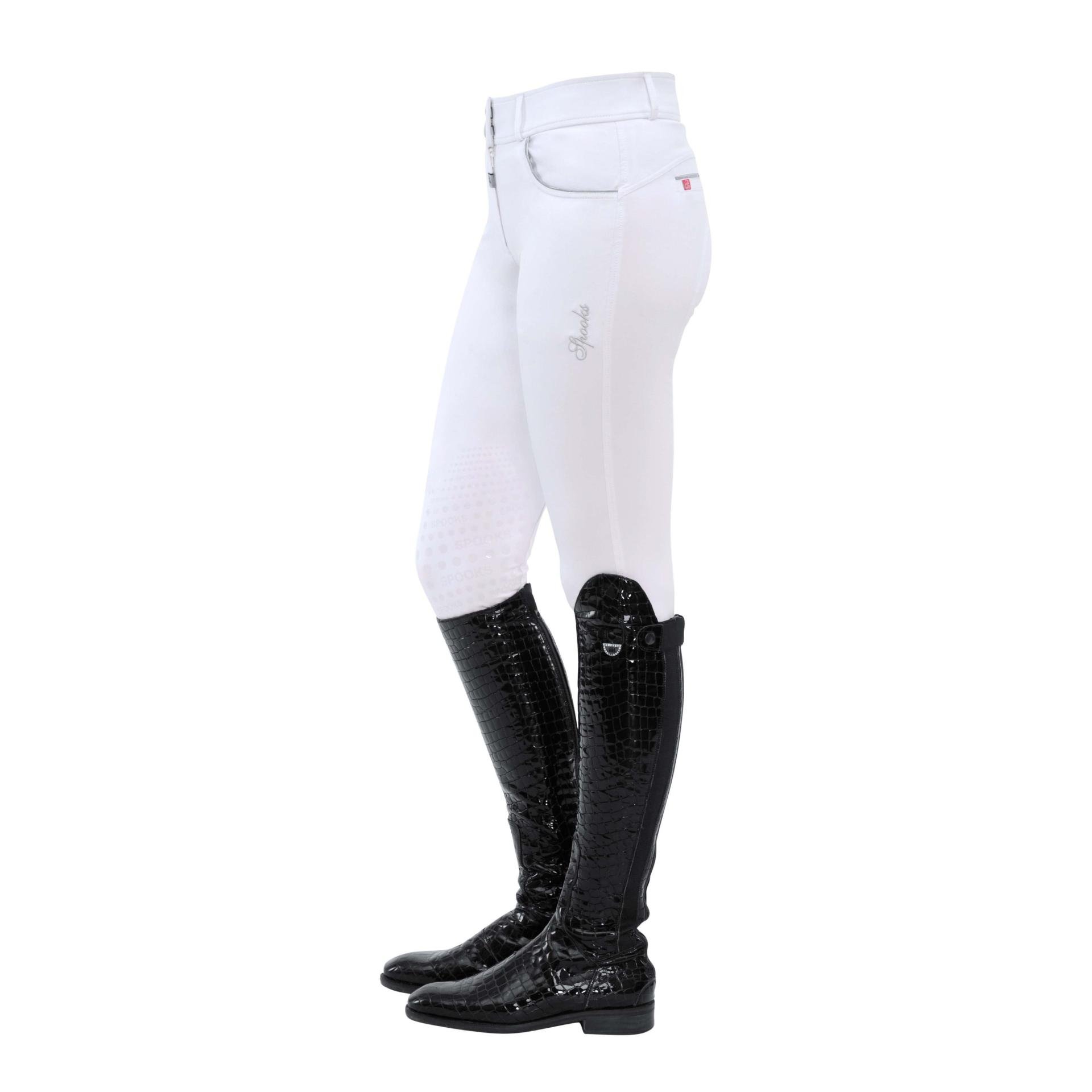 Pantalon d'équitation avec grip au genou Abbie Light pour femmes - blanc