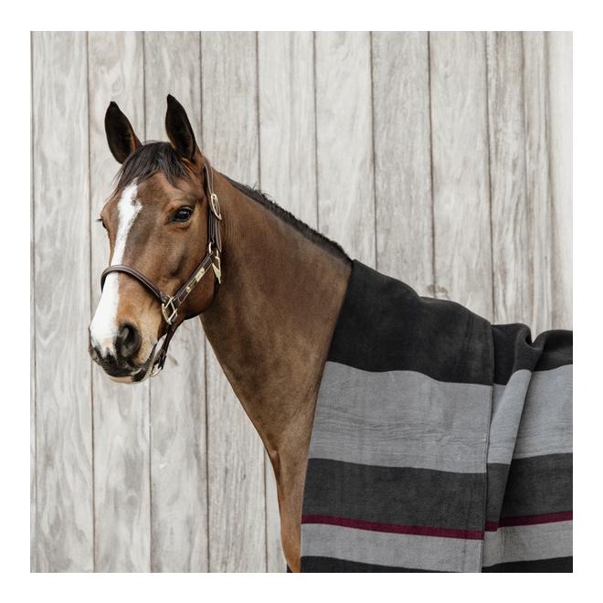 Fleecedecke Square Stripes Heavy - black/grey