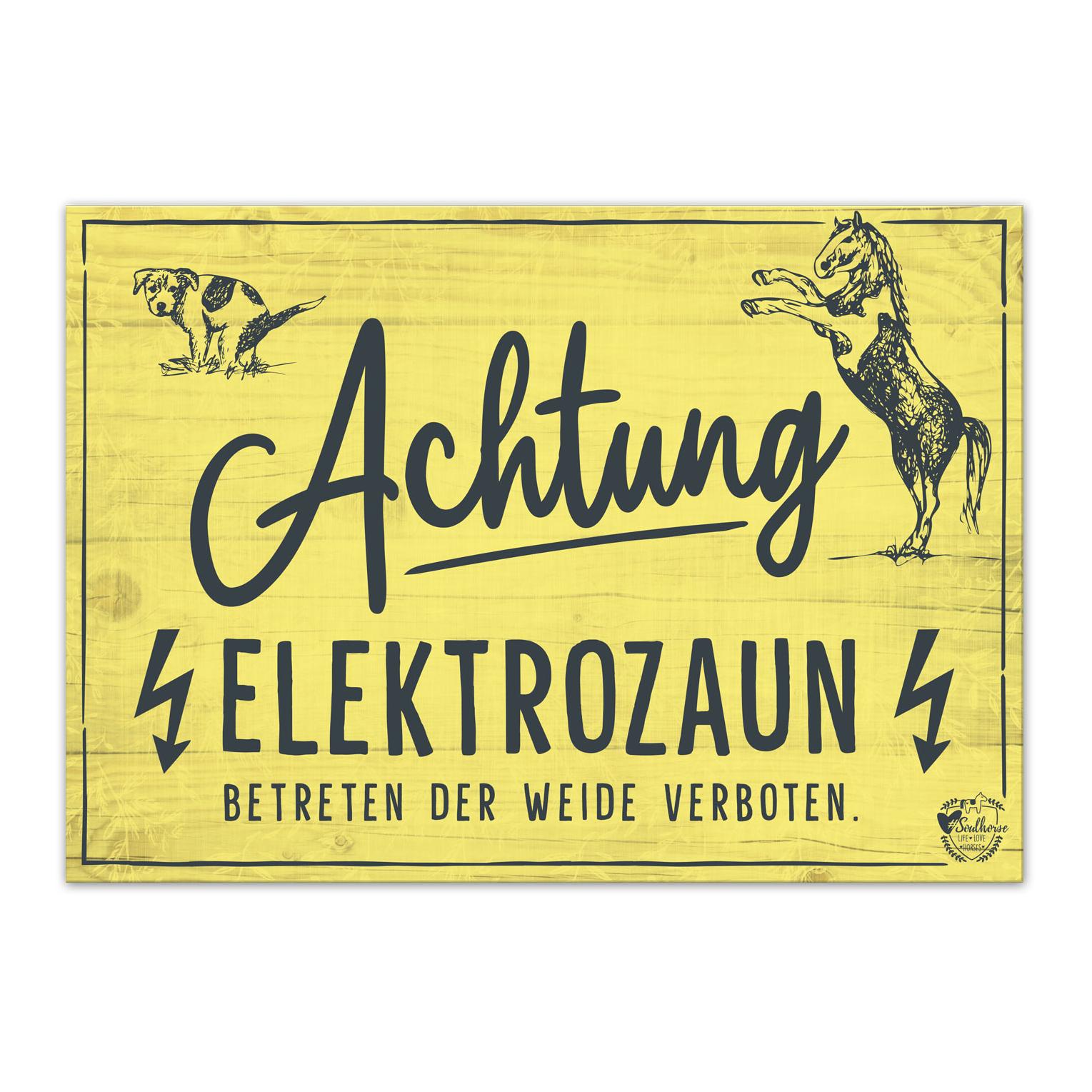 “Elektrozaun” Stallschild Holzoptik “Elektrozaun” Stallschild Holzoptik