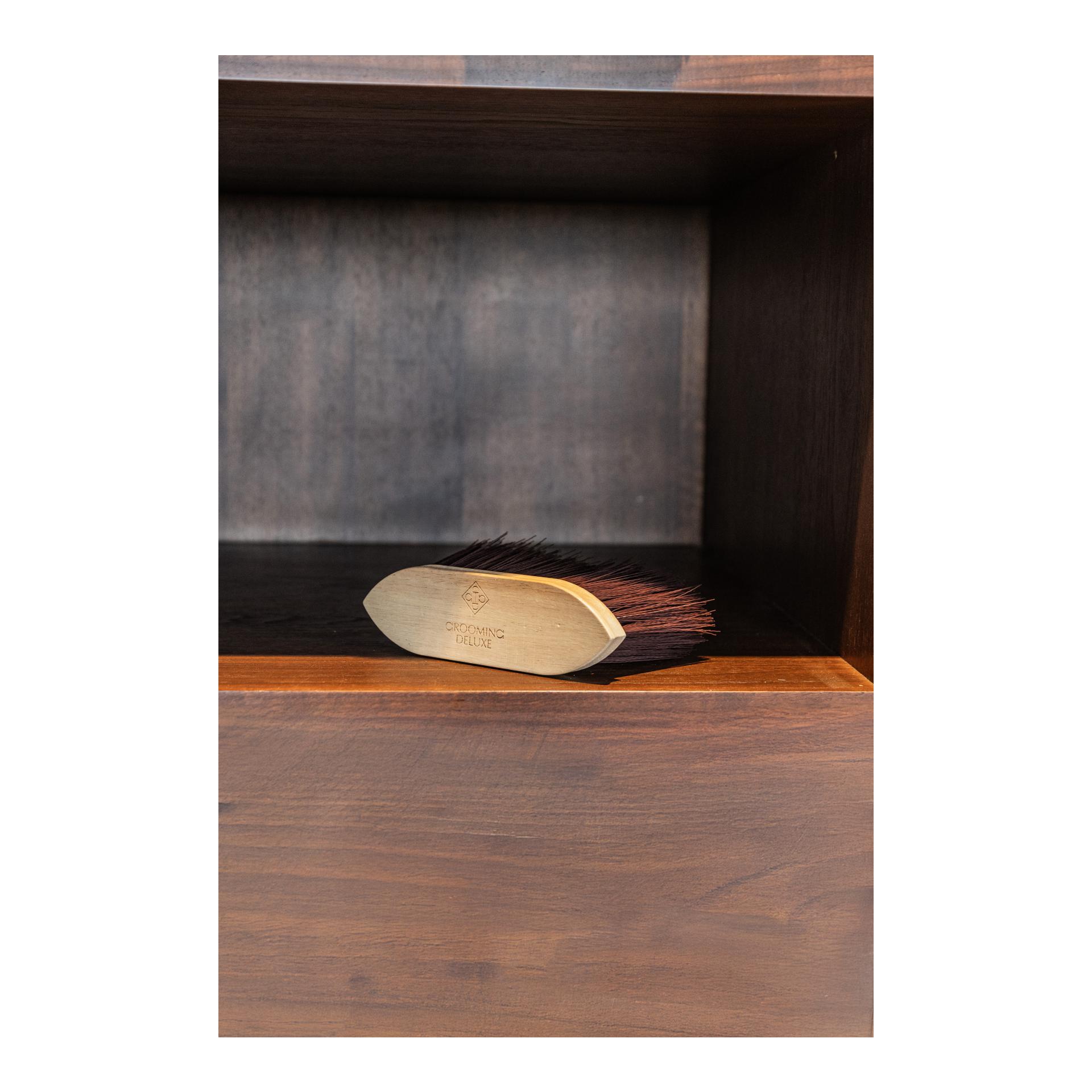 Grooming Deluxe Klassische Holz-Bürste – lang, weich