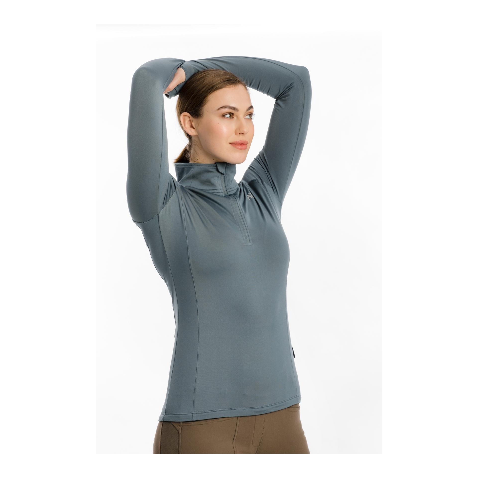Langarmshirt Thea Tech Quarter Zip Fleece Damen - grau Langarmshirt Thea Tech Quarter Zip Fleece Damen - grau