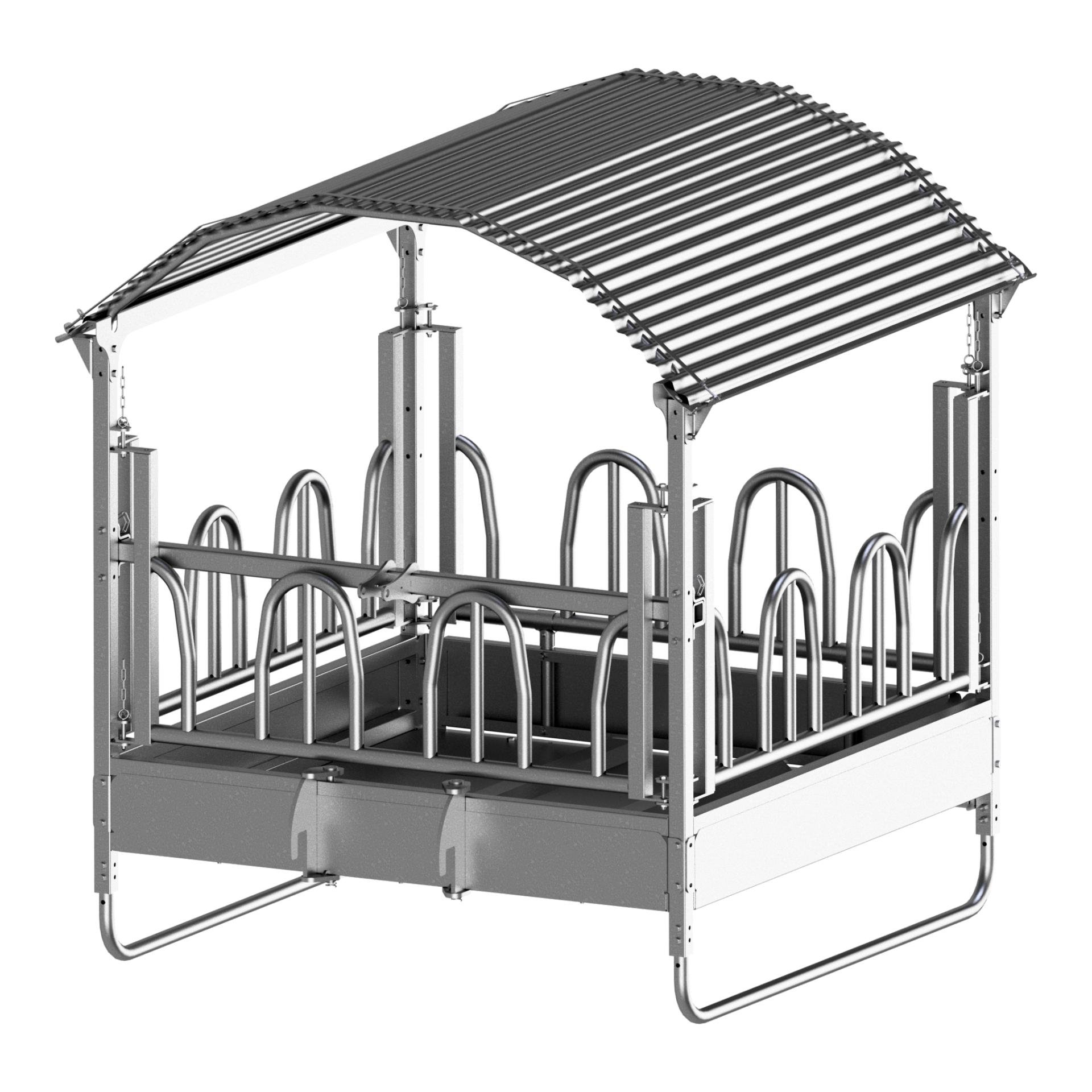 Viereckraufe mit Palisadenfressgitter Viereckraufe mit Palisadenfressgitter