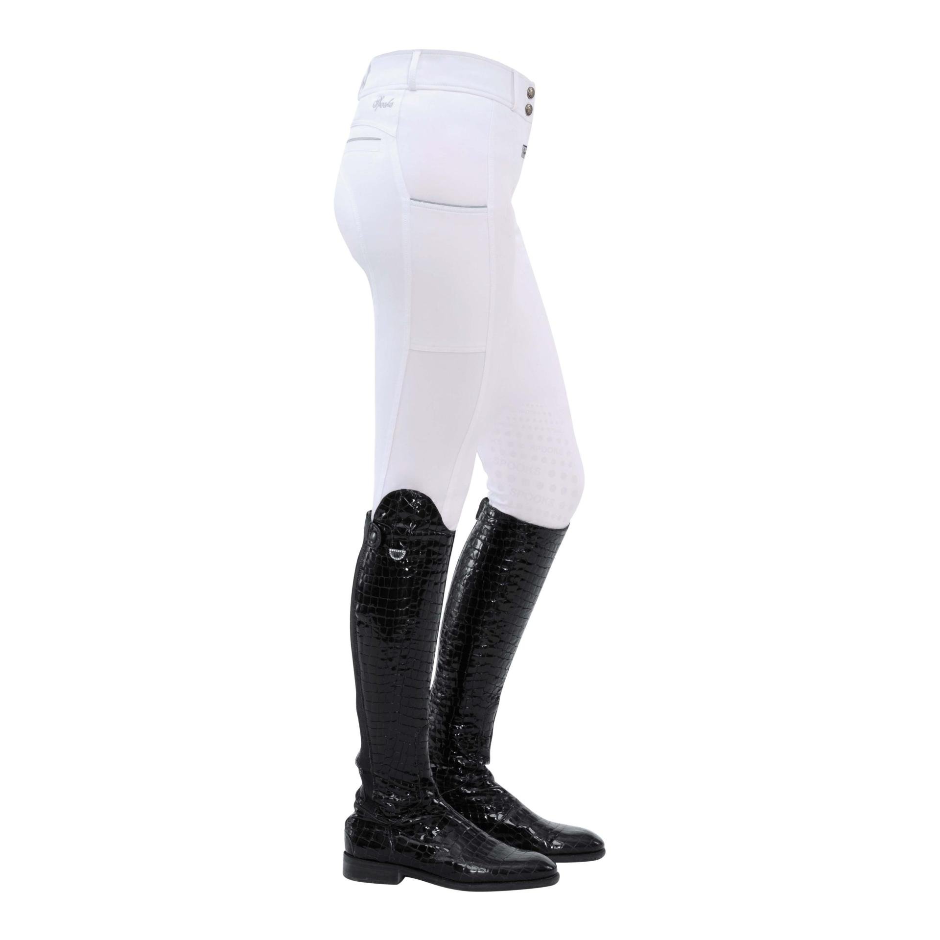 Pantalon d'équitation avec grip au genou Abbie Light pour femmes - blanc