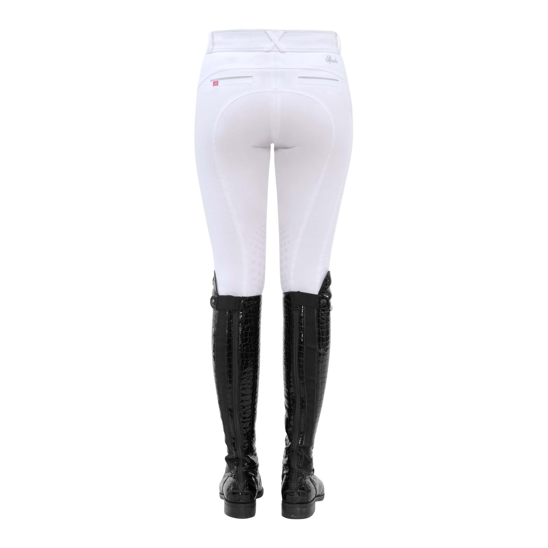 Pantalon d'équitation avec grip au genou Abbie Light pour femmes - blanc