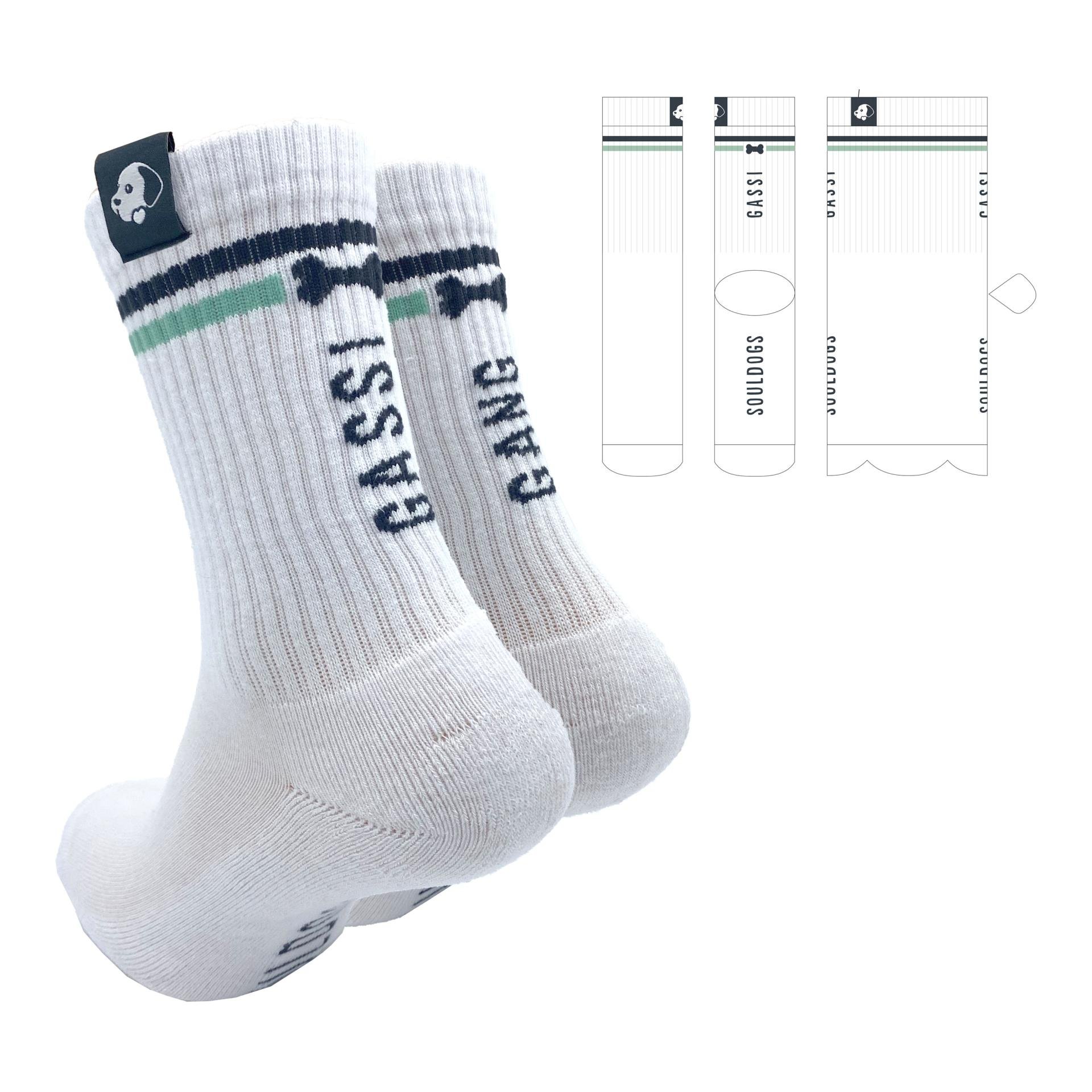 Souldogs Tennissocken "Gassi Gang" - Weiss / Grau -
