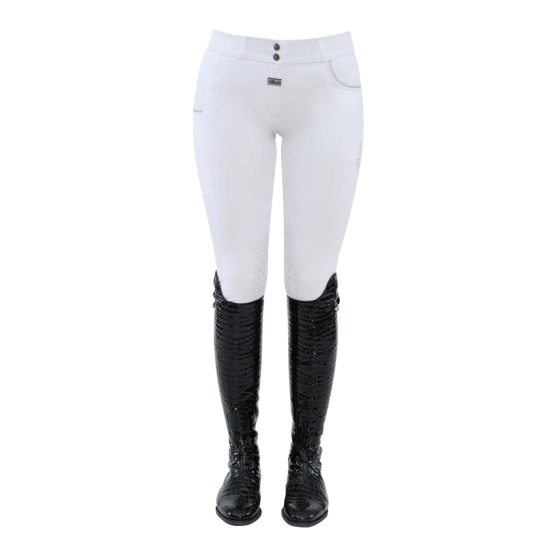 Pantalon d'équitation avec grip au genou Abbie Light pour femmes - blanc