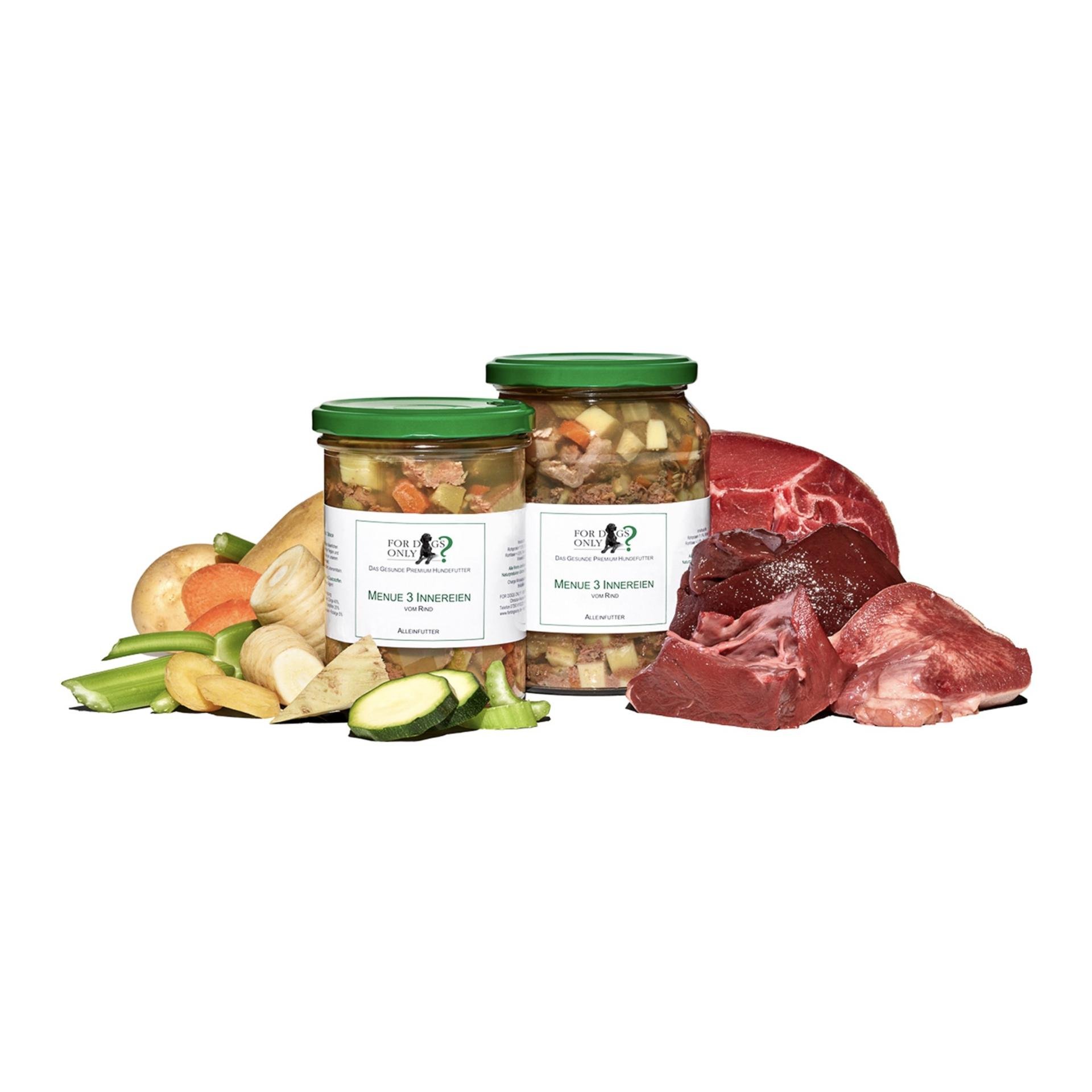 Premium Hundefutter Menue Innereien & Beinfleisch