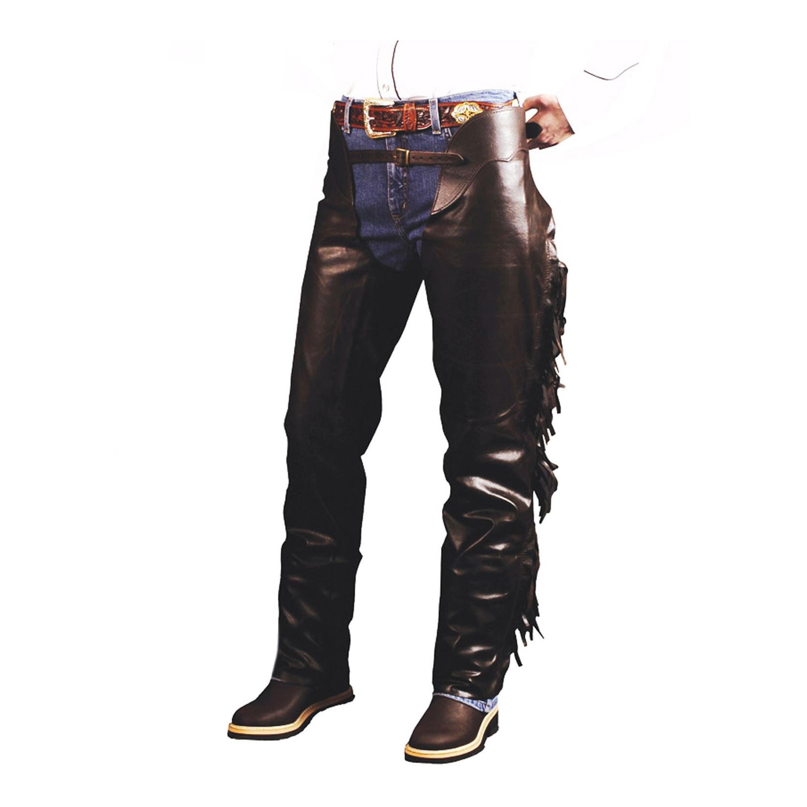 Western Chaps Glattleder mit Fransen