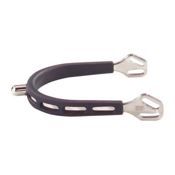 Sprenger ULTRA fit EXTRA GRIP Edelstahlsporen - mit Balkenhol Schlaufe - 15mm Dorn abgerundet - Silber/Schwarz -