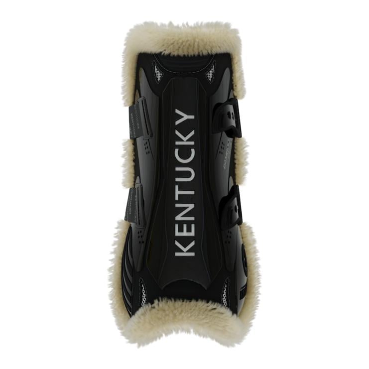 Gamaschen Vegan Lamfell Bamboo Elastik - schwarz