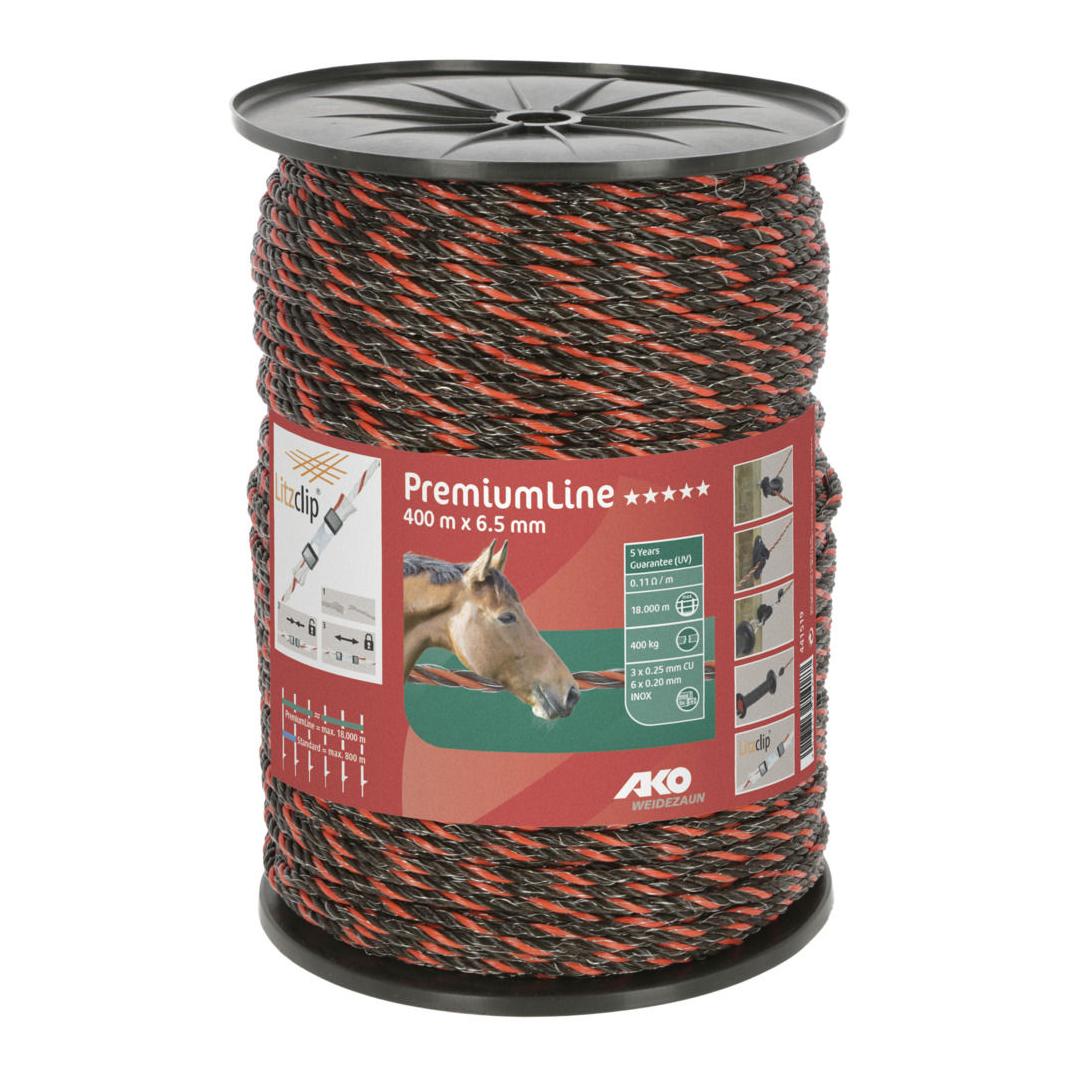 AKO Weidezaunseil PremiumLine - Schwarz/Orange -