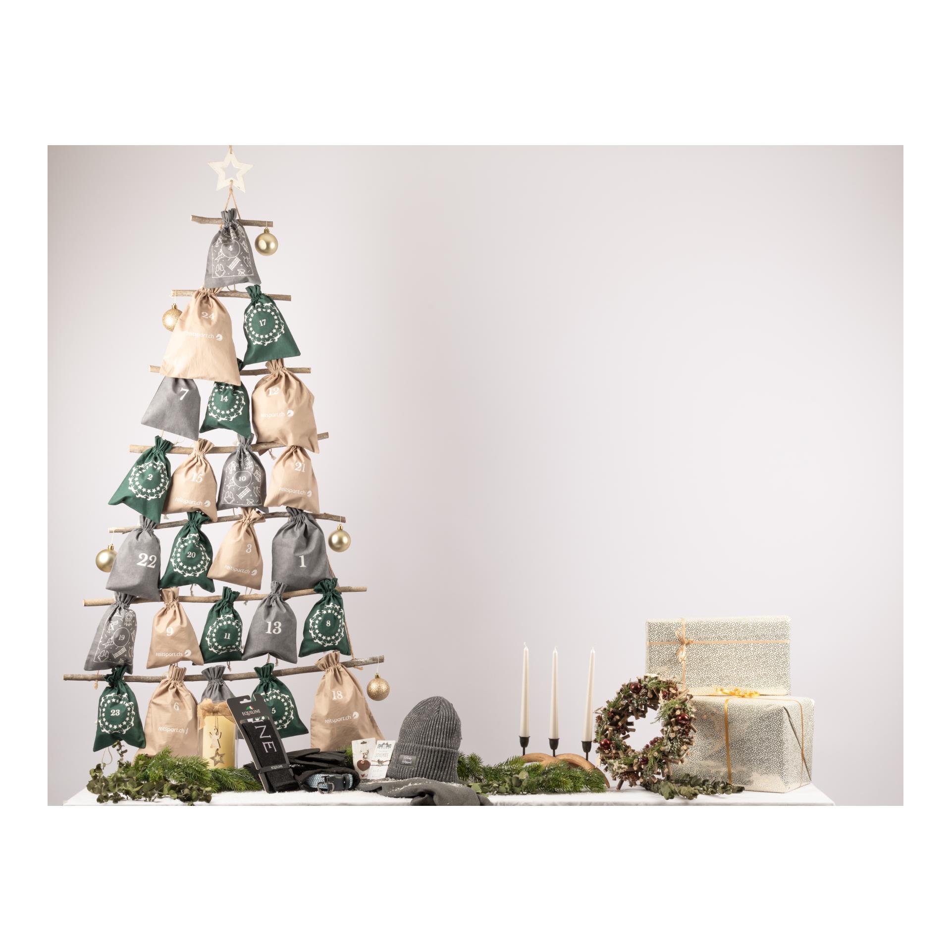 2er-Set Adventskalender Beutel Reitsport mit Weihnachtsbaum-Leiter 2er-Set Adventskalender Beutel Reitsport mit Weihnachtsbaum-Leiter