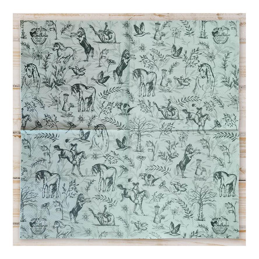 Soulhorse Servietten "Country Love" - Mint -  Inhalt: 20 Stück, Farbe: Mint