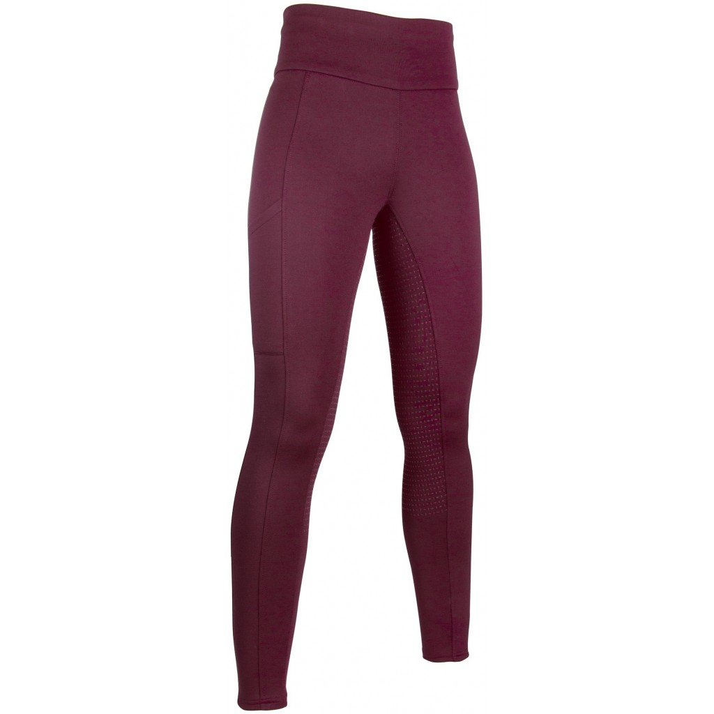 Image of HKM Reitleggings Cosy Style Vollgrip Damen - weinrot