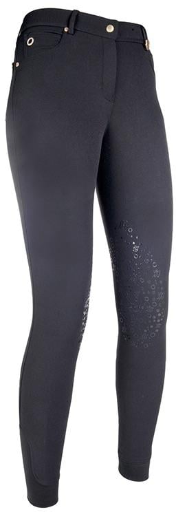 Image of HKM Reithose LG Kniebesatz Grip Damen - schwarz