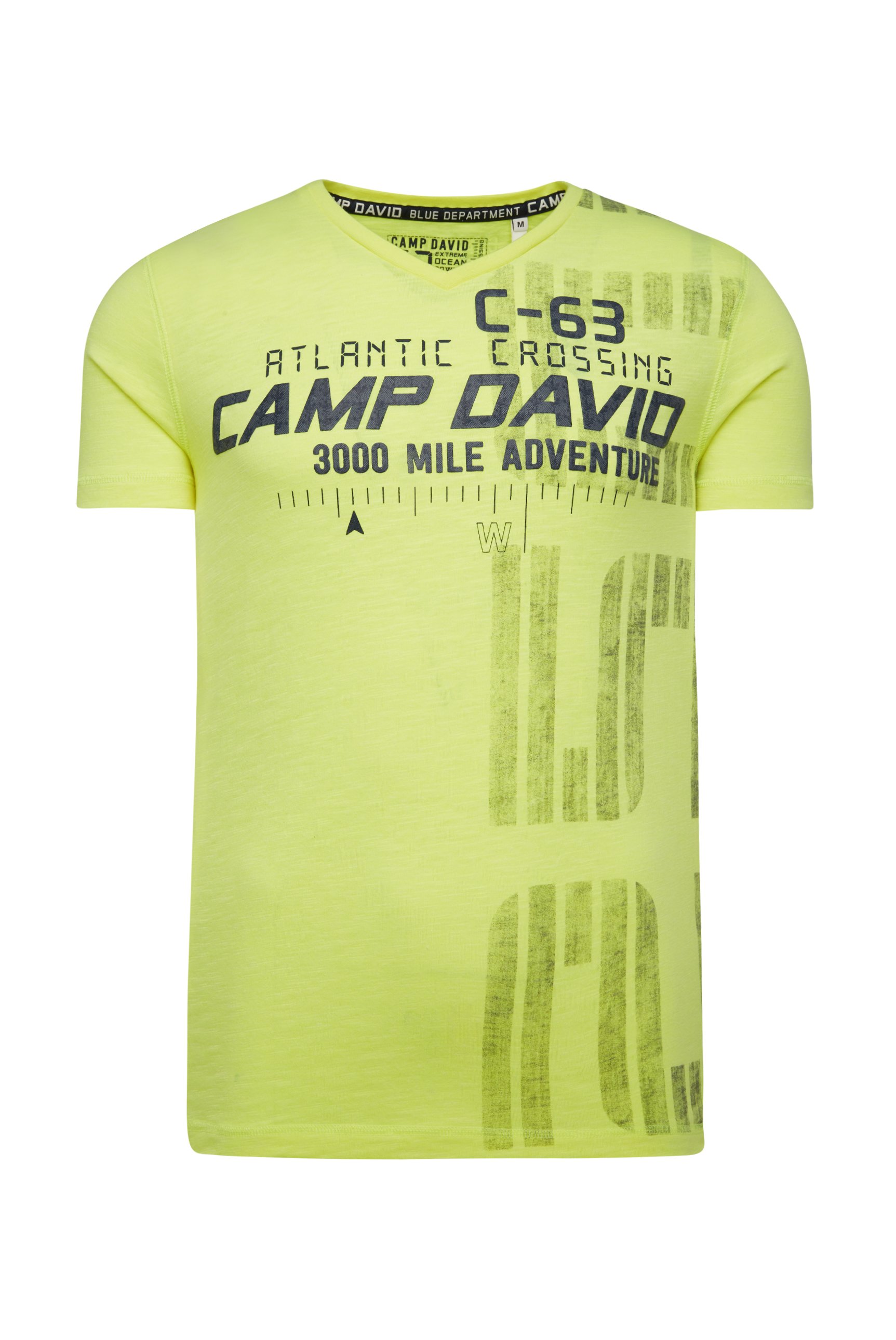 Image of Camp David T-Shirt Ocean Rowing Herren - neon lime