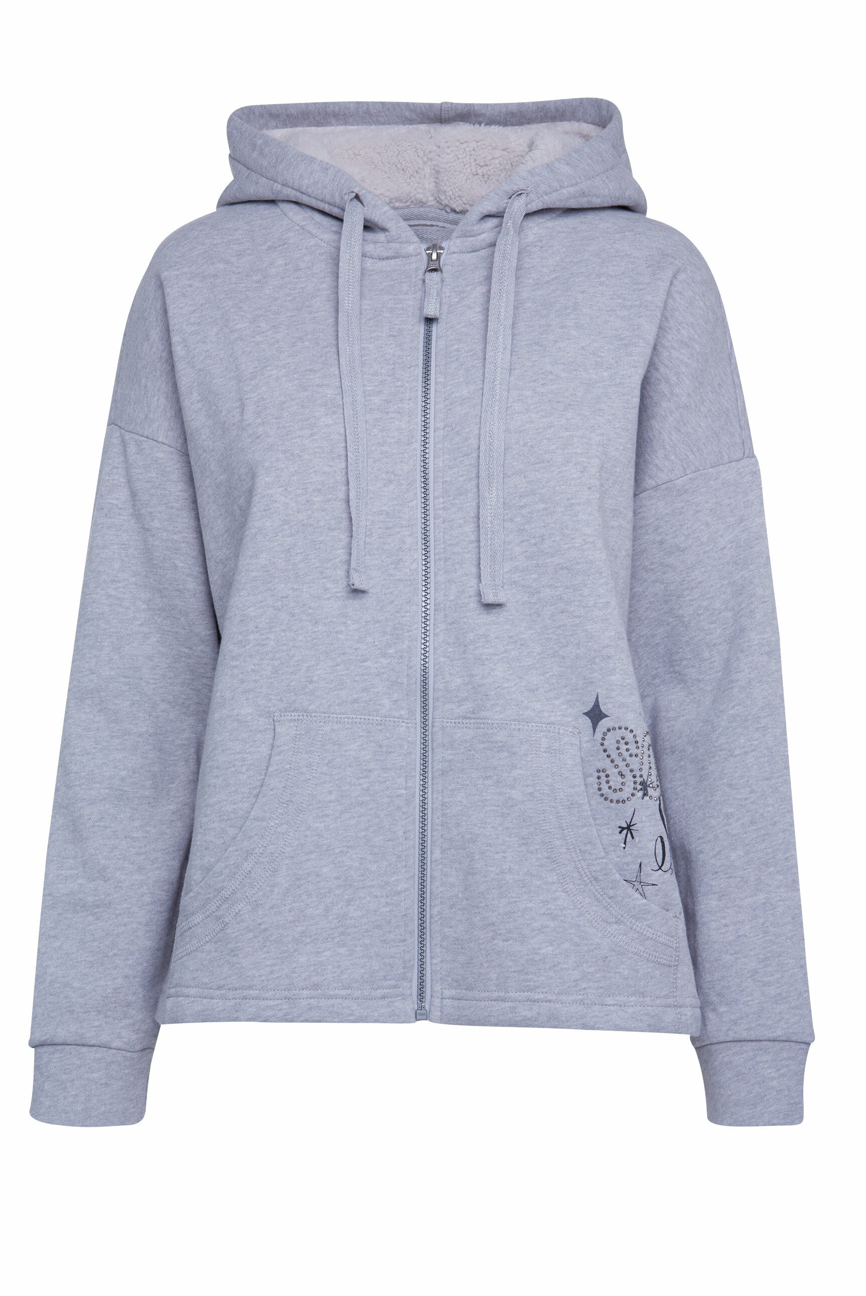 Image of Soccx Sweatjacke To the Moon and Back Damen - moon grey melange