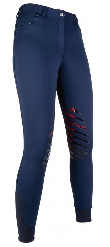 Image of HKM Reithose Kia Grip Tech Kniebesatz Damen - dunkelblau