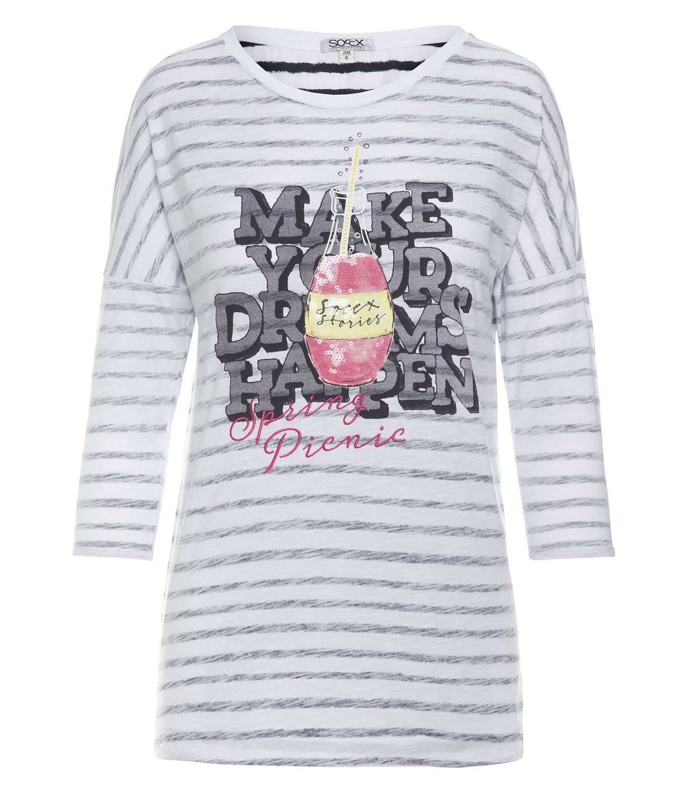 Image of Soccx T-Shirt Spring Picnic Damen - berry blue